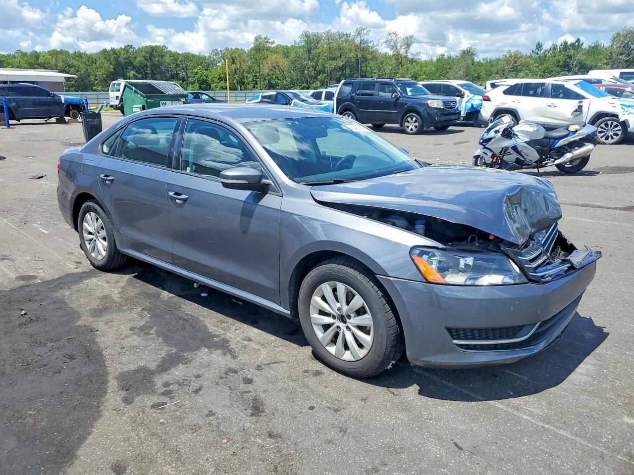 2013 Volkswagen Passat S Gray vin: 1VWAP7A38DC005658