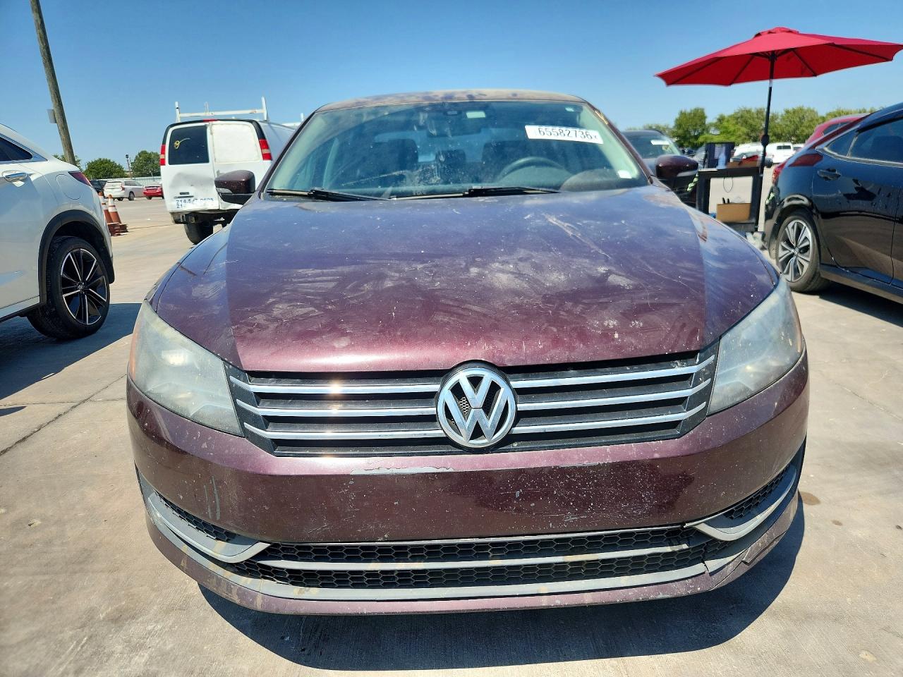 2013 Volkswagen Passat S Burgundy vin: 1VWAP7A38DC042256