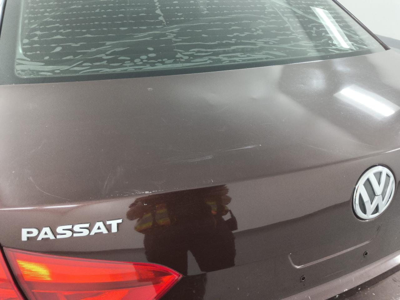 2013 Volkswagen Passat S Burgundy vin: 1VWAP7A39DC052052 Damage: Deck Lid, Dent(S) W/ Paint Dmg, 2 To 3 Inches