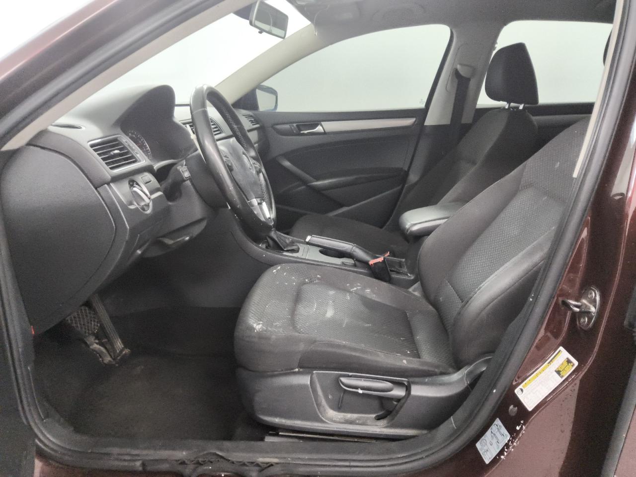 2013 Volkswagen Passat S Burgundy vin: 1VWAP7A39DC052052 Damage: Left Front Seat Cushion, Stained, Permanent
