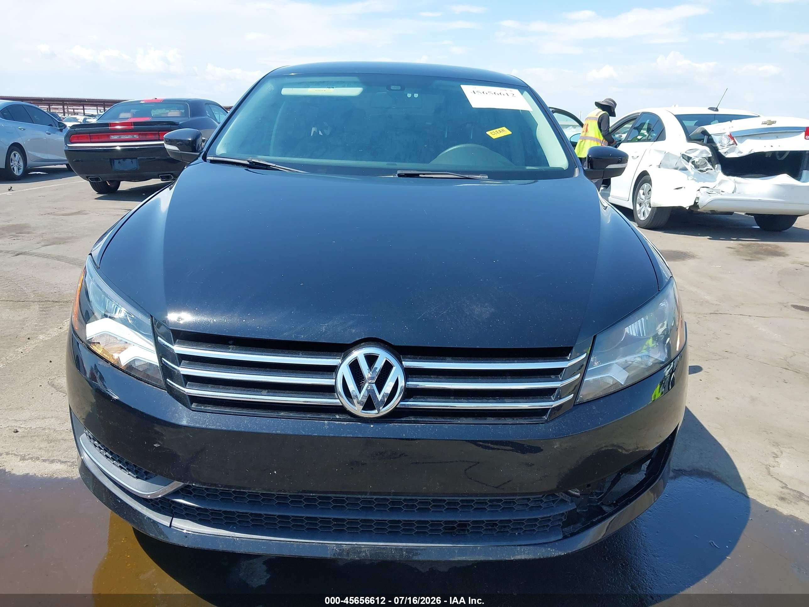 2013 Volkswagen Passat 2.5l S Black vin: 1VWAP7A39DC149638