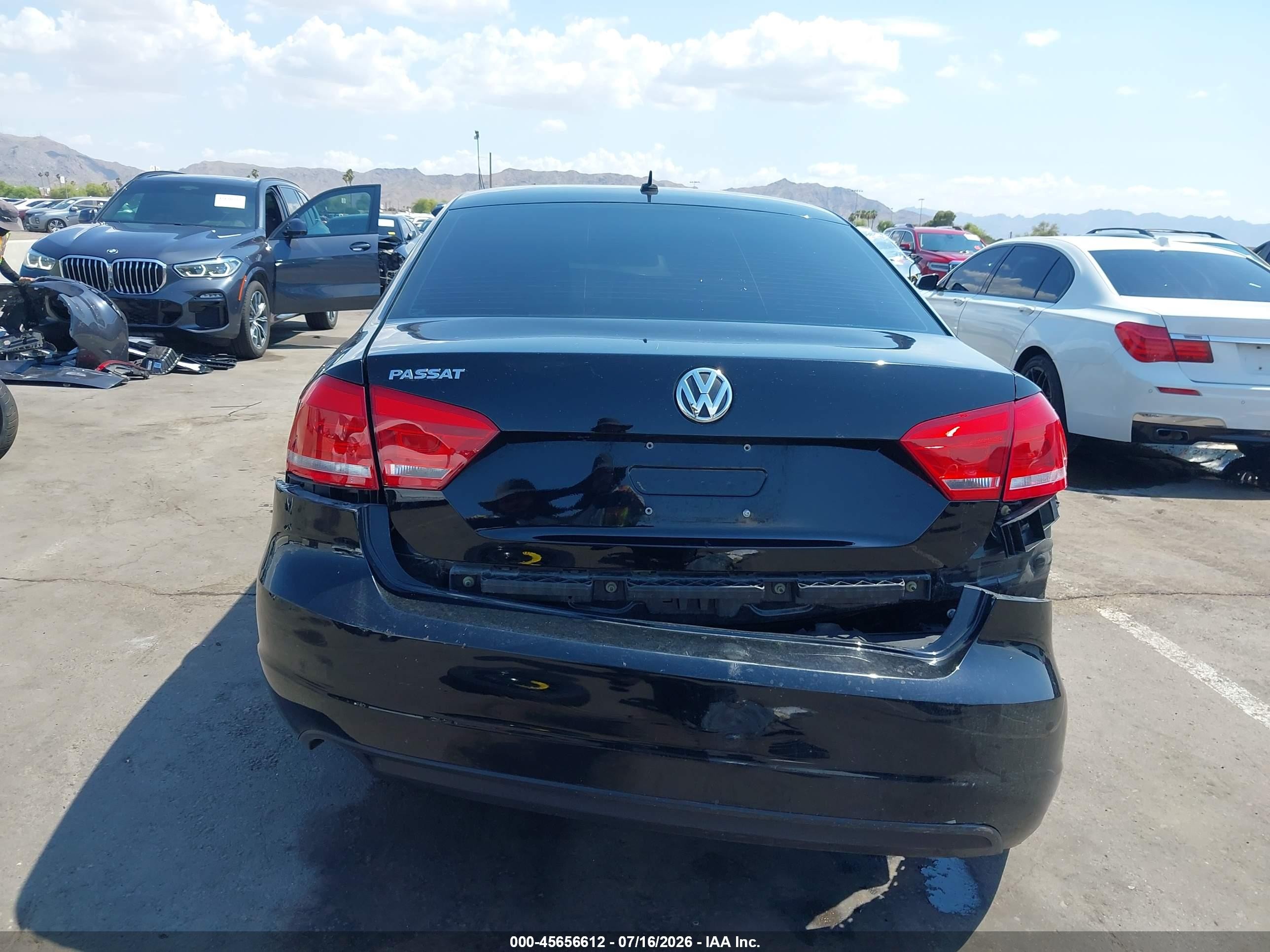 2013 Volkswagen Passat 2.5l S Black vin: 1VWAP7A39DC149638