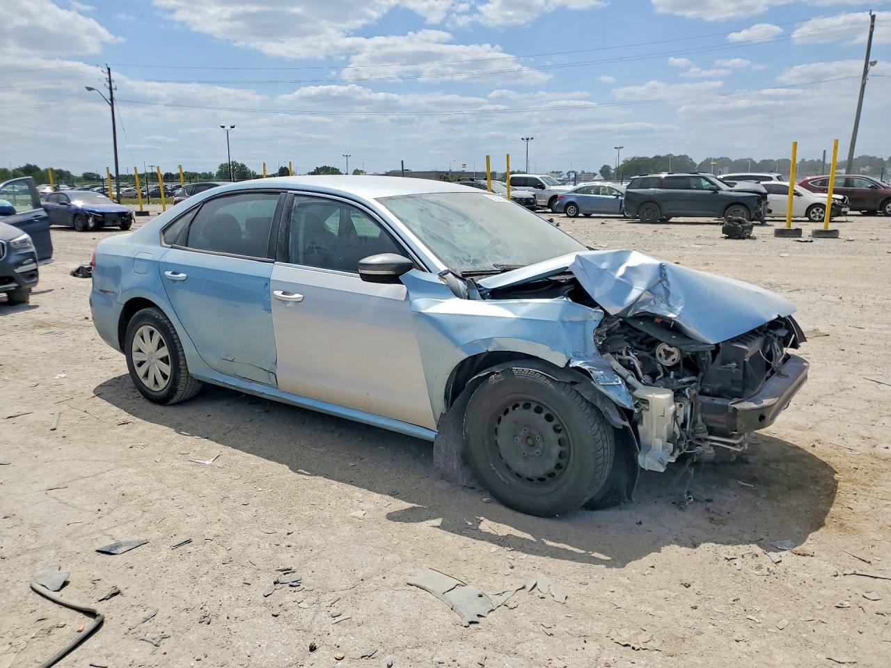 2012 Volkswagen Passat S Blue vin: 1VWAP7A3XCC040278