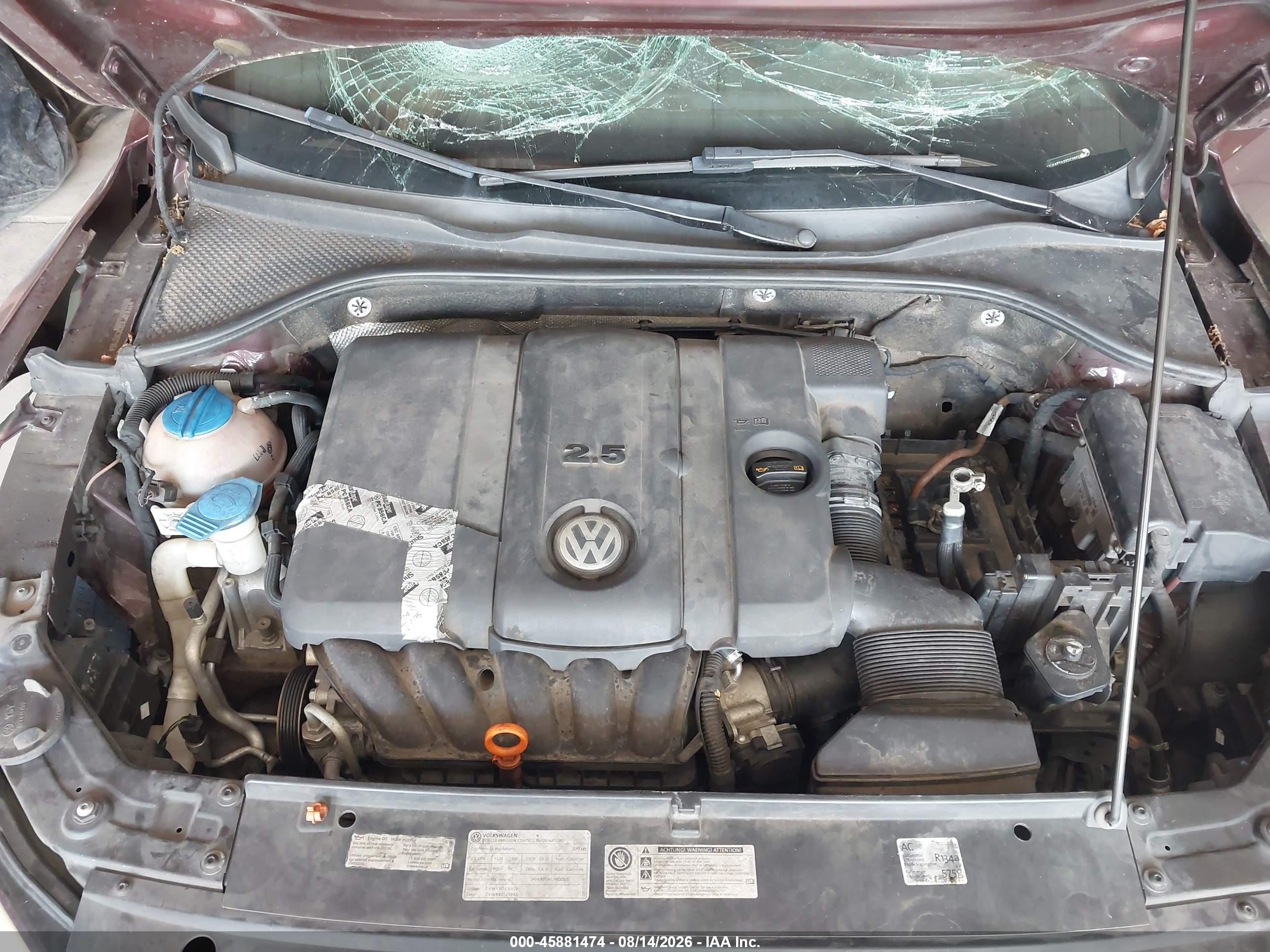 2013 Volkswagen Passat 2.5l S Burgundy vin: 1VWAP7A3XDC065795
