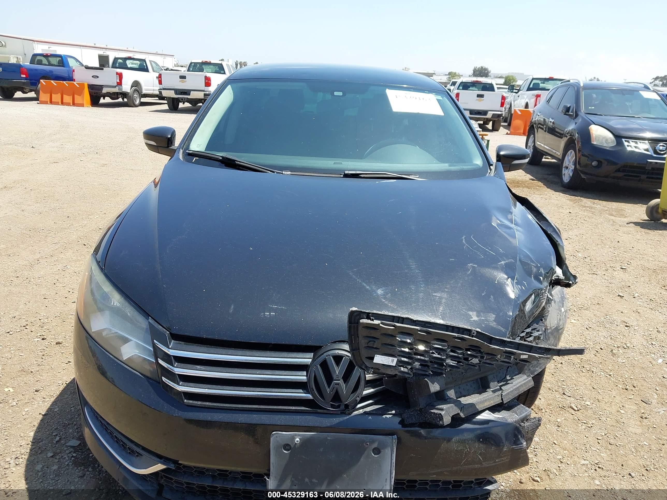 2014 Volkswagen Passat 2.5l S Black vin: 1VWAP7A3XEC014797