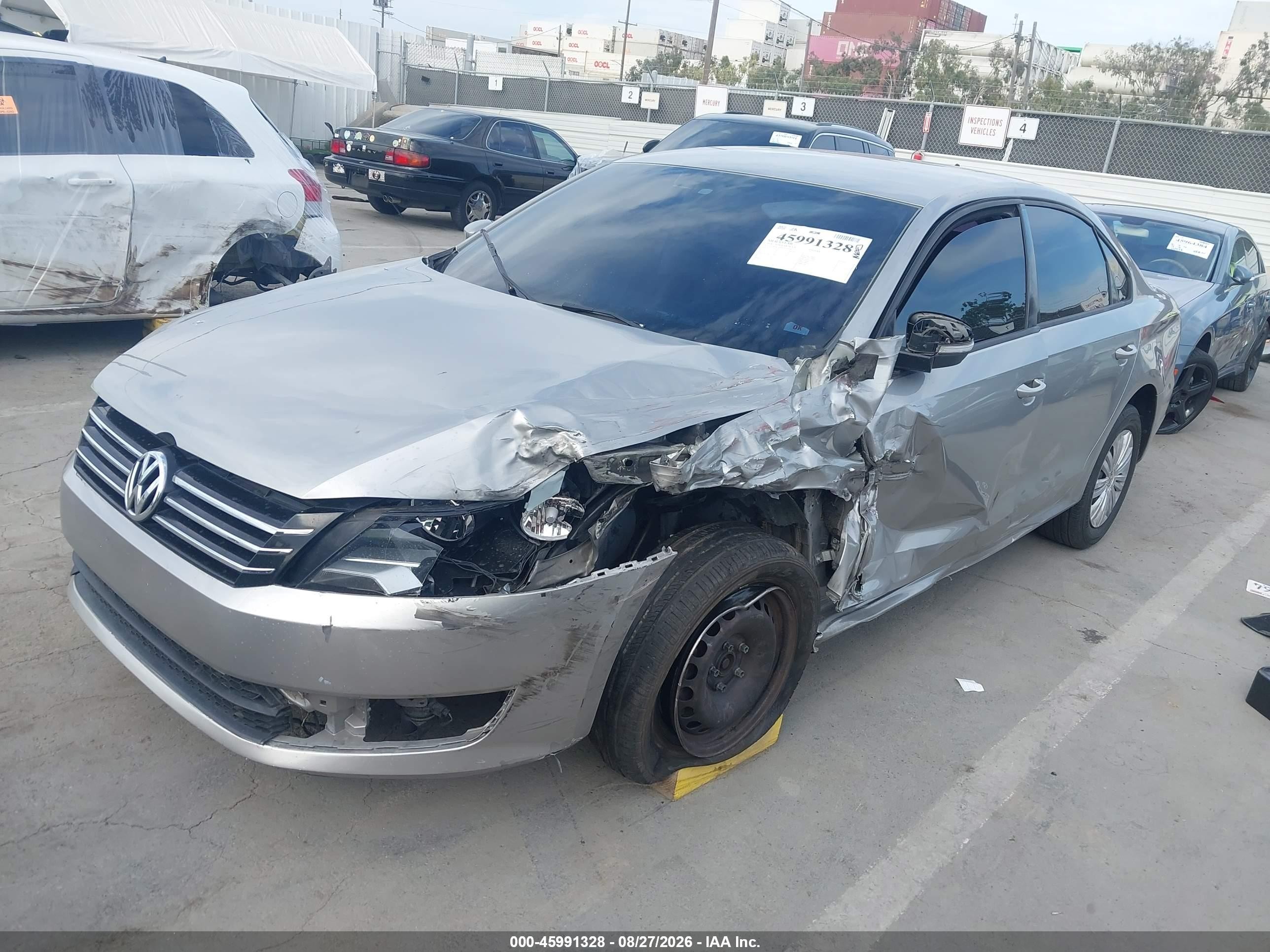 2014 Volkswagen Passat 2.5l S Silver vin: 1VWAP7A3XEC025038