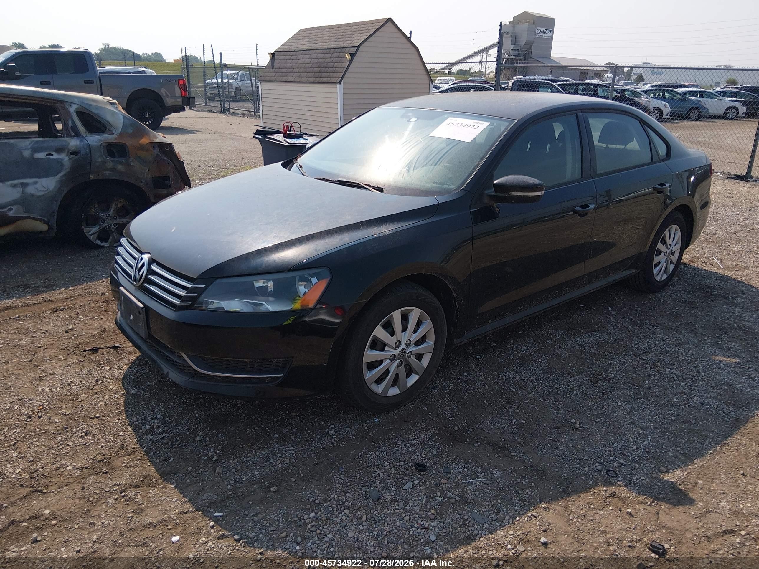 2015 Volkswagen Passat 1.8t S Black vin: 1VWAS7A31FC060390