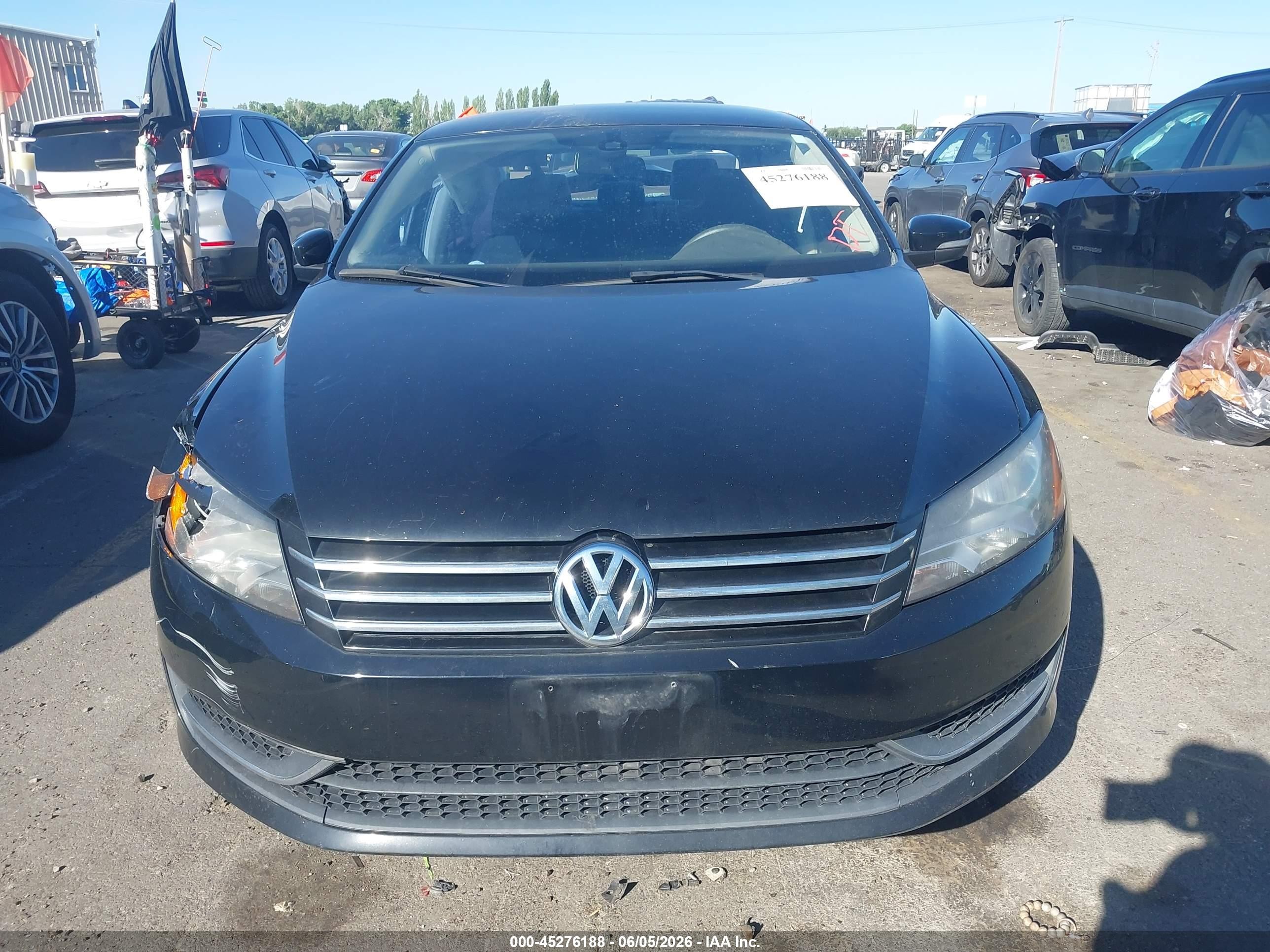 2014 Volkswagen Passat 1.8t S Black vin: 1VWAS7A32EC052703