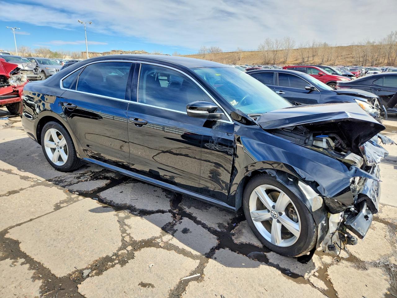 2015 Volkswagen Passat S Black vin: 1VWAS7A32FC097447