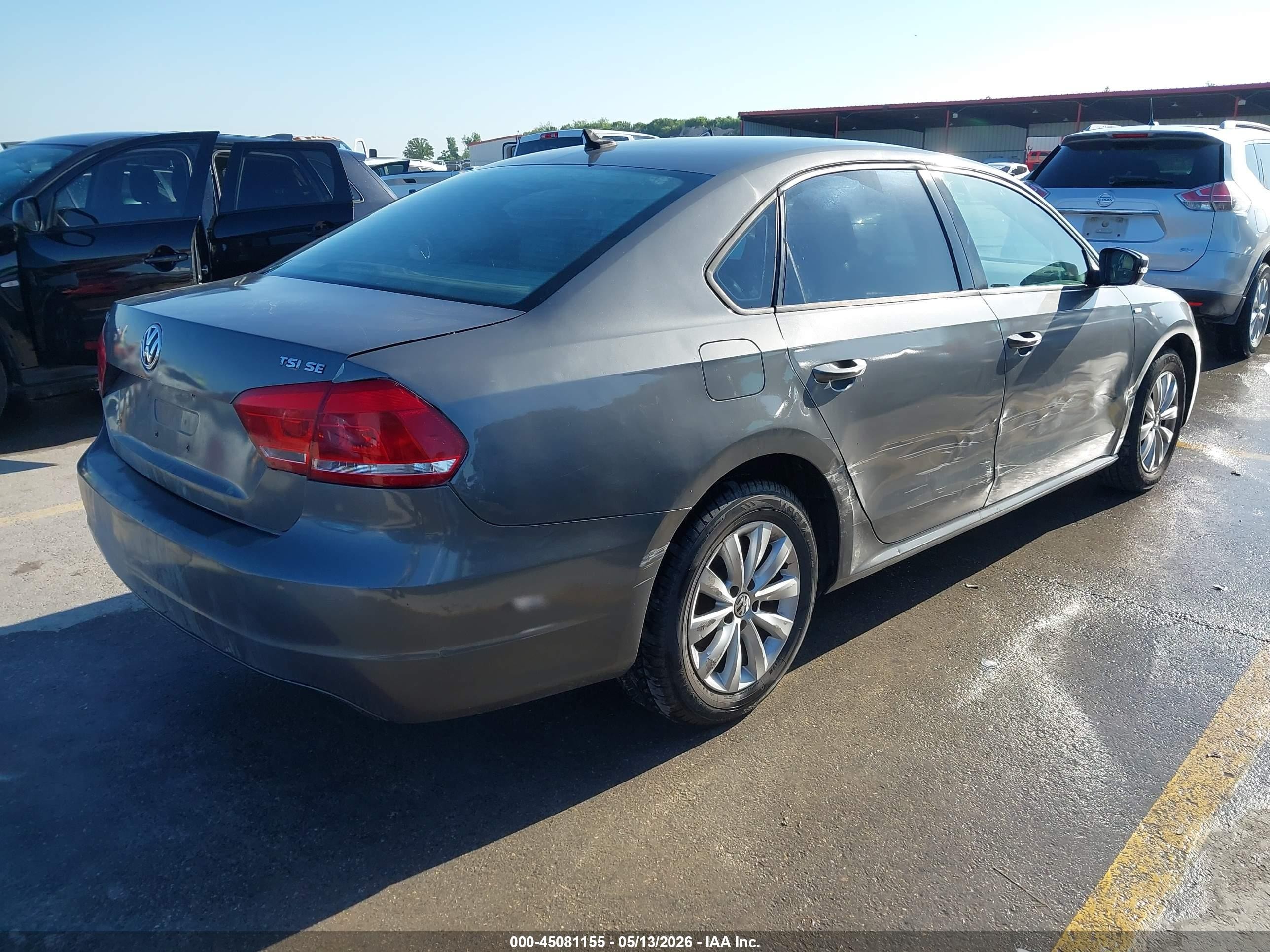 2014 Volkswagen Passat 1.8t Wolfsburg Edition Gray vin: 1VWAS7A33EC120443
