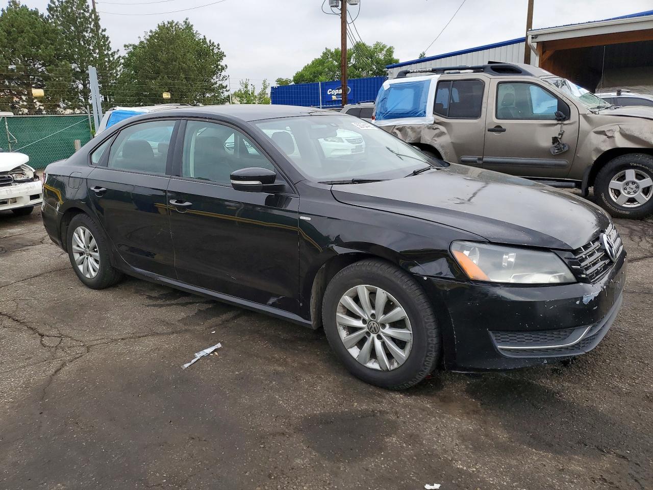 2014 Volkswagen Passat S Black vin: 1VWAS7A34EC108723