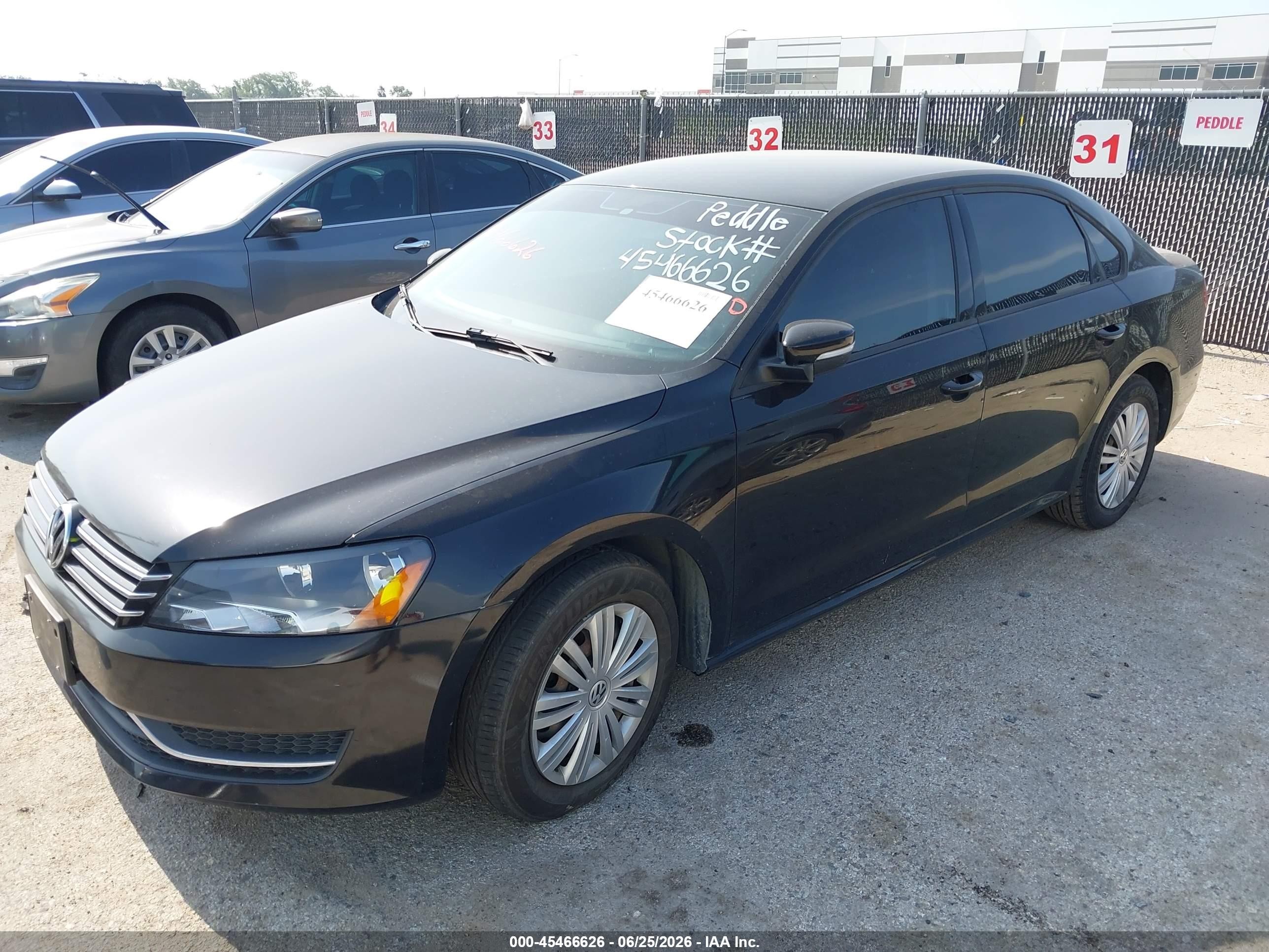 2014 Volkswagen Passat 1.8t S Black vin: 1VWAS7A35EC100209