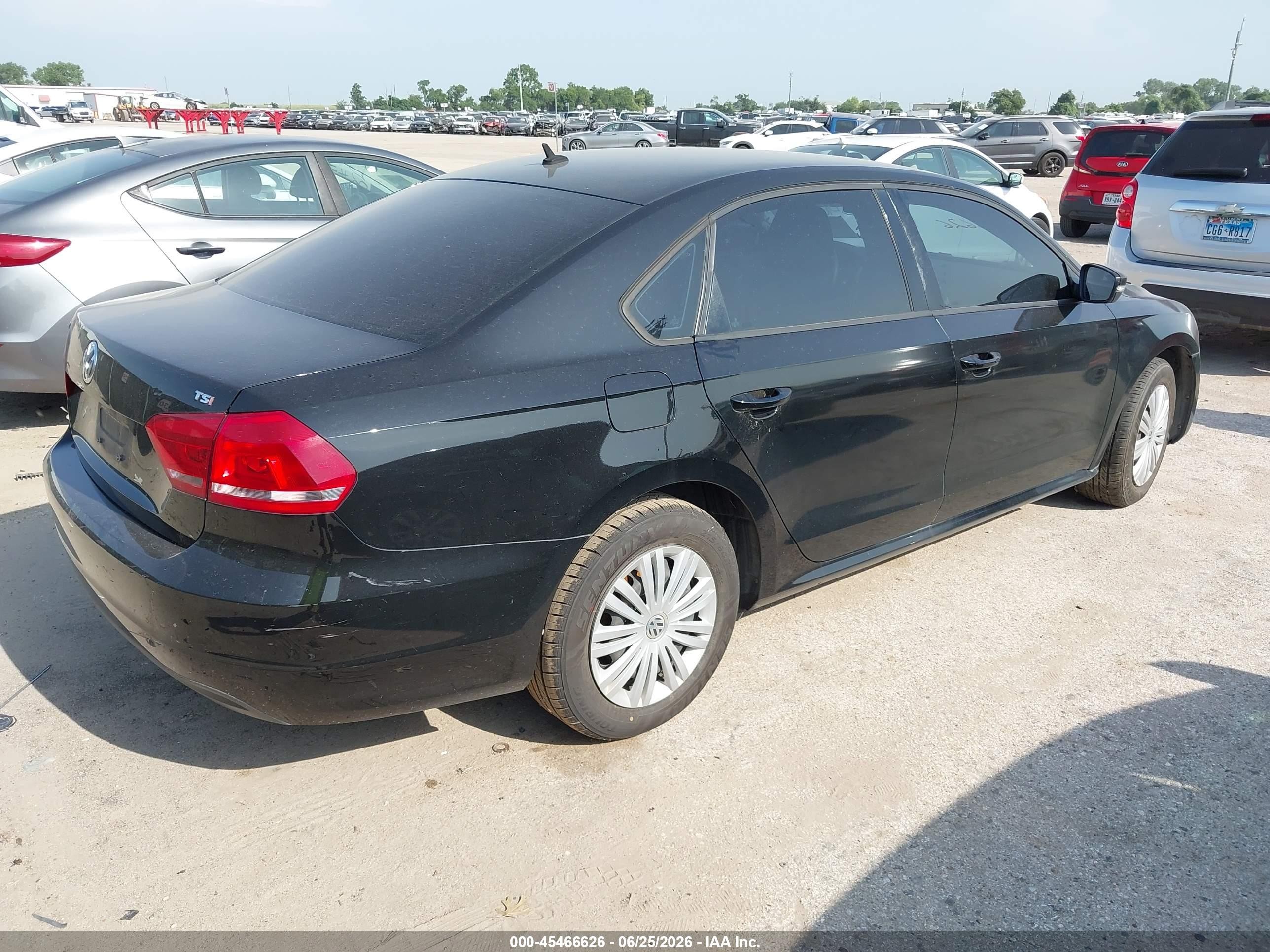 2014 Volkswagen Passat 1.8t S Black vin: 1VWAS7A35EC100209