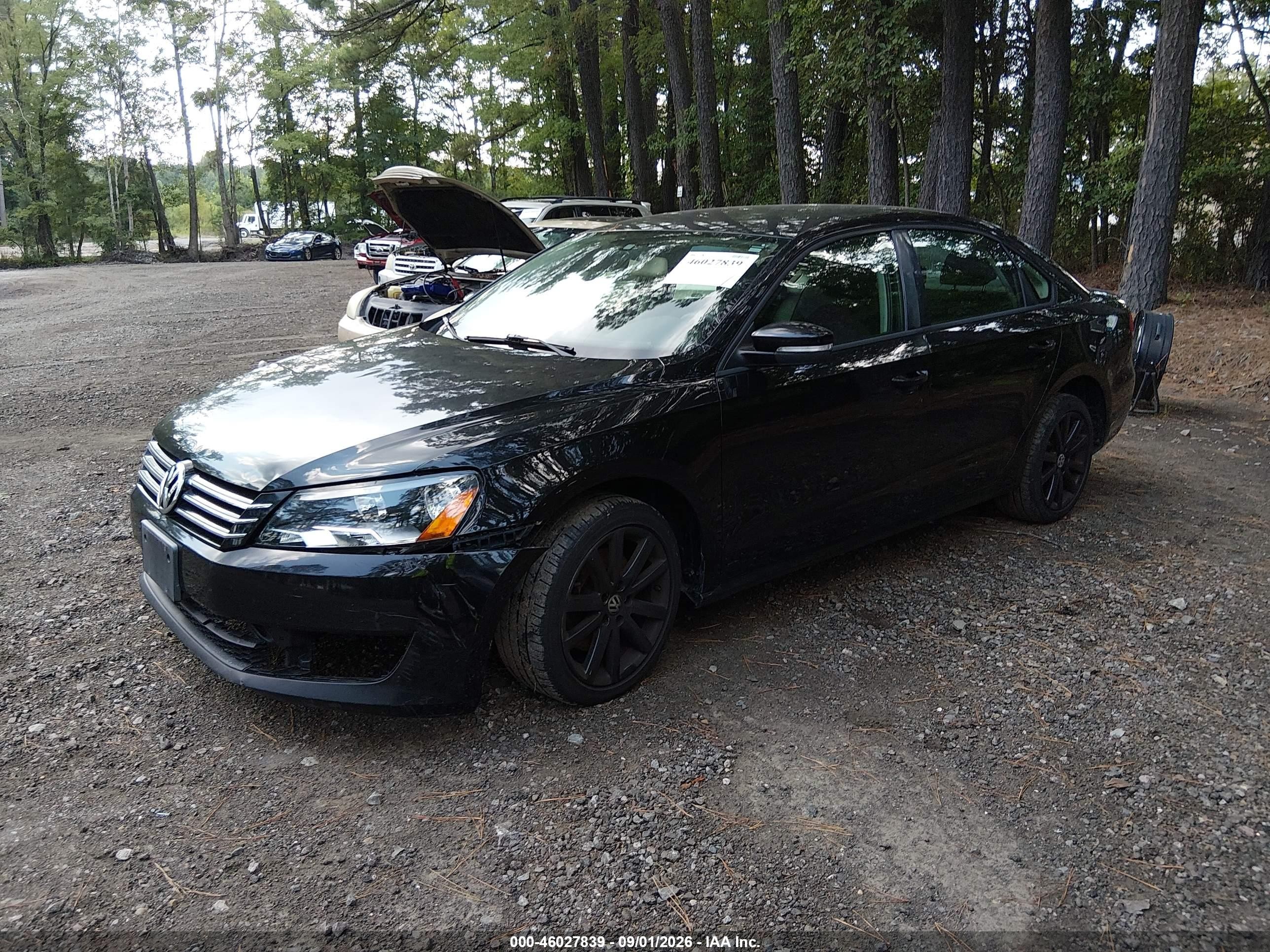 2015 Volkswagen Passat 1.8t S Black vin: 1VWAS7A36FC072258