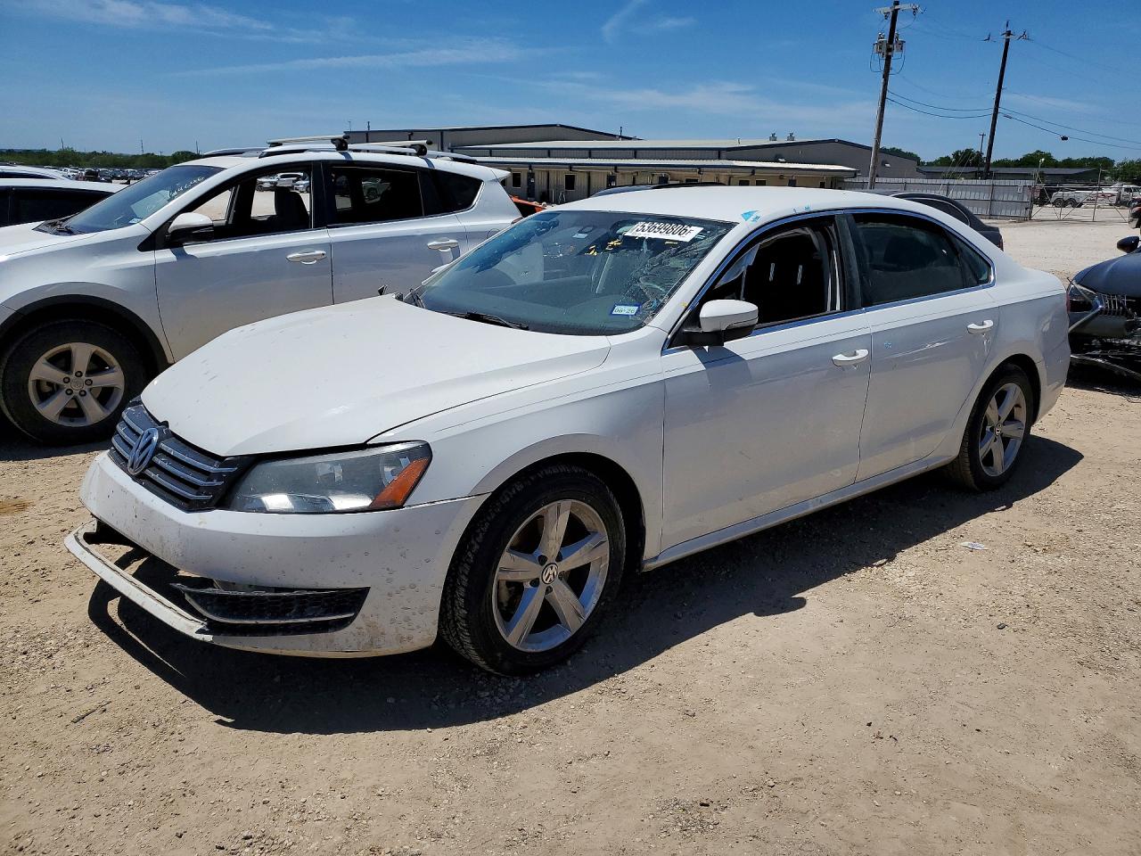 2014 Volkswagen Passat S White vin: 1VWAS7A3XEC043327