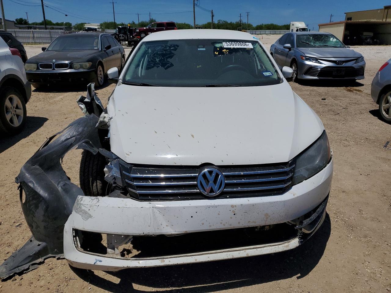 2014 Volkswagen Passat S White vin: 1VWAS7A3XEC043327