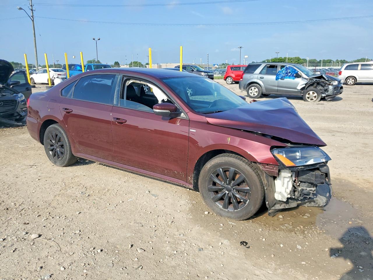 2014 Volkswagen Passat S Maroon vin: 1VWAT7A30EC081324