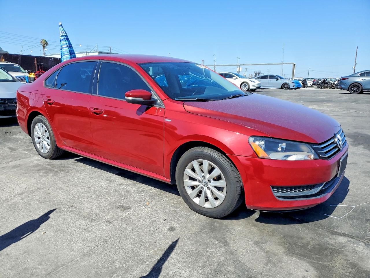 2015 Volkswagen Passat S Red vin: 1VWAT7A30FC046347