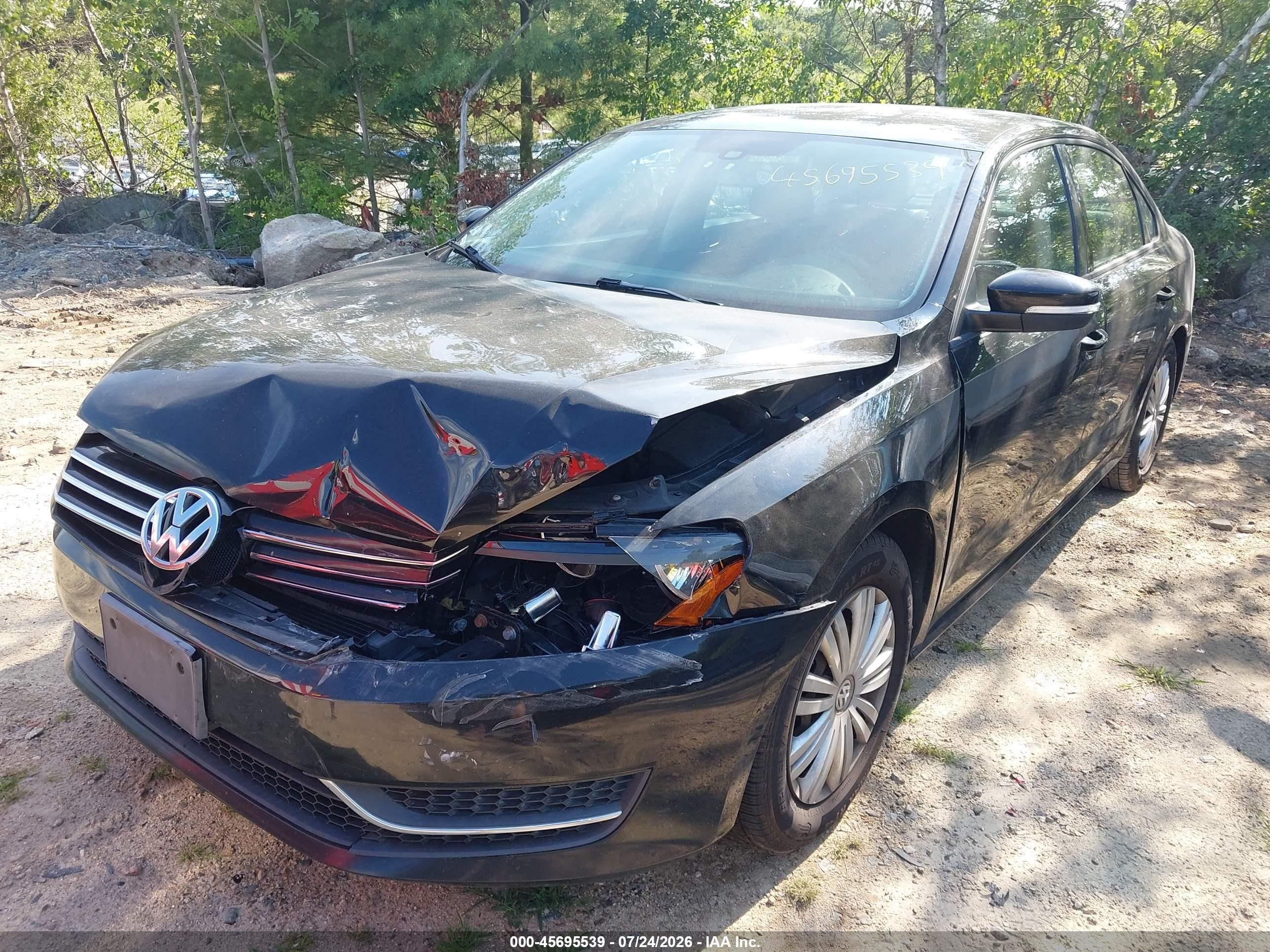 2015 Volkswagen Passat 1.8t S Black vin: 1VWAT7A30FC103226