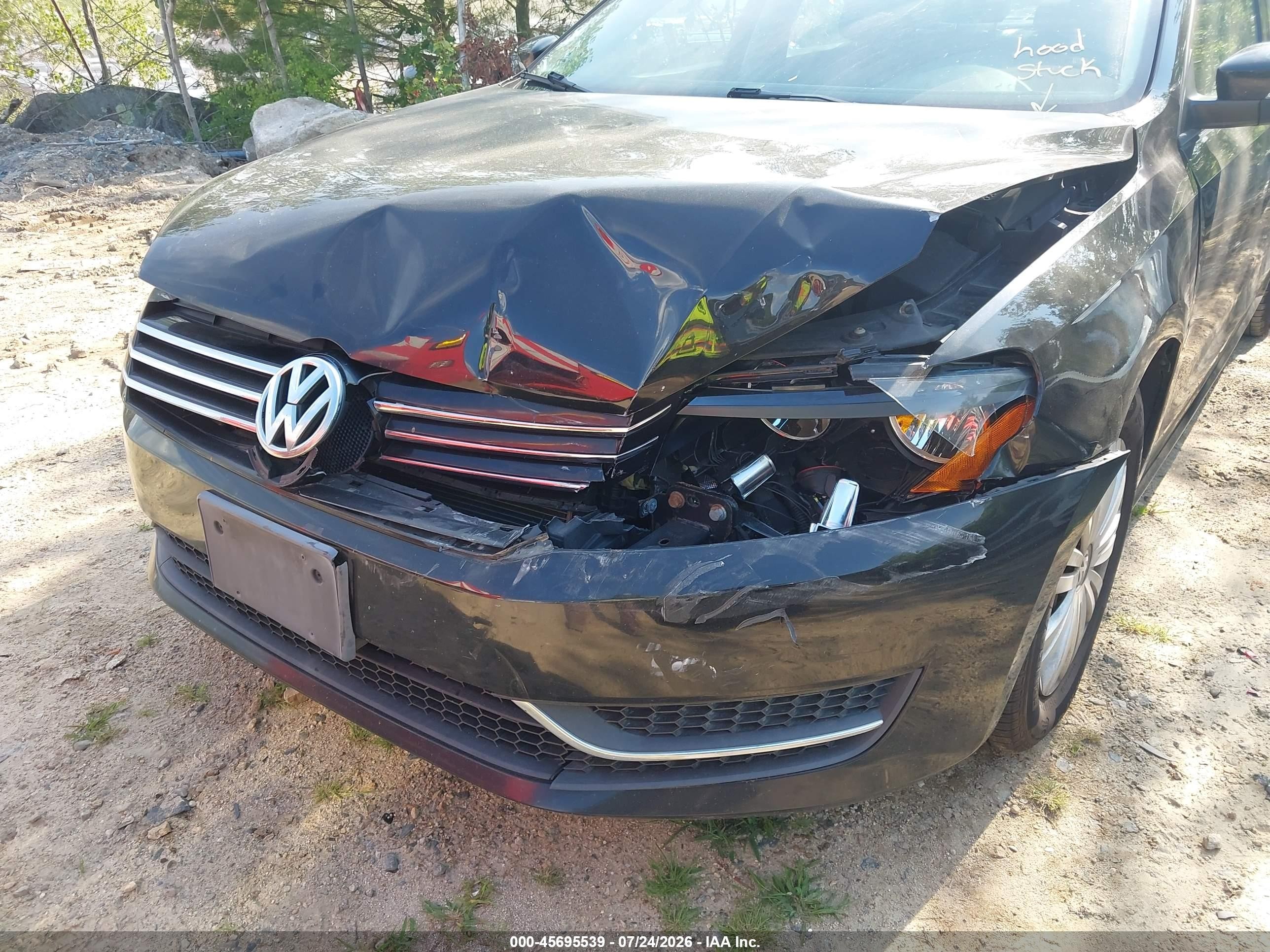 2015 Volkswagen Passat 1.8t S Black vin: 1VWAT7A30FC103226