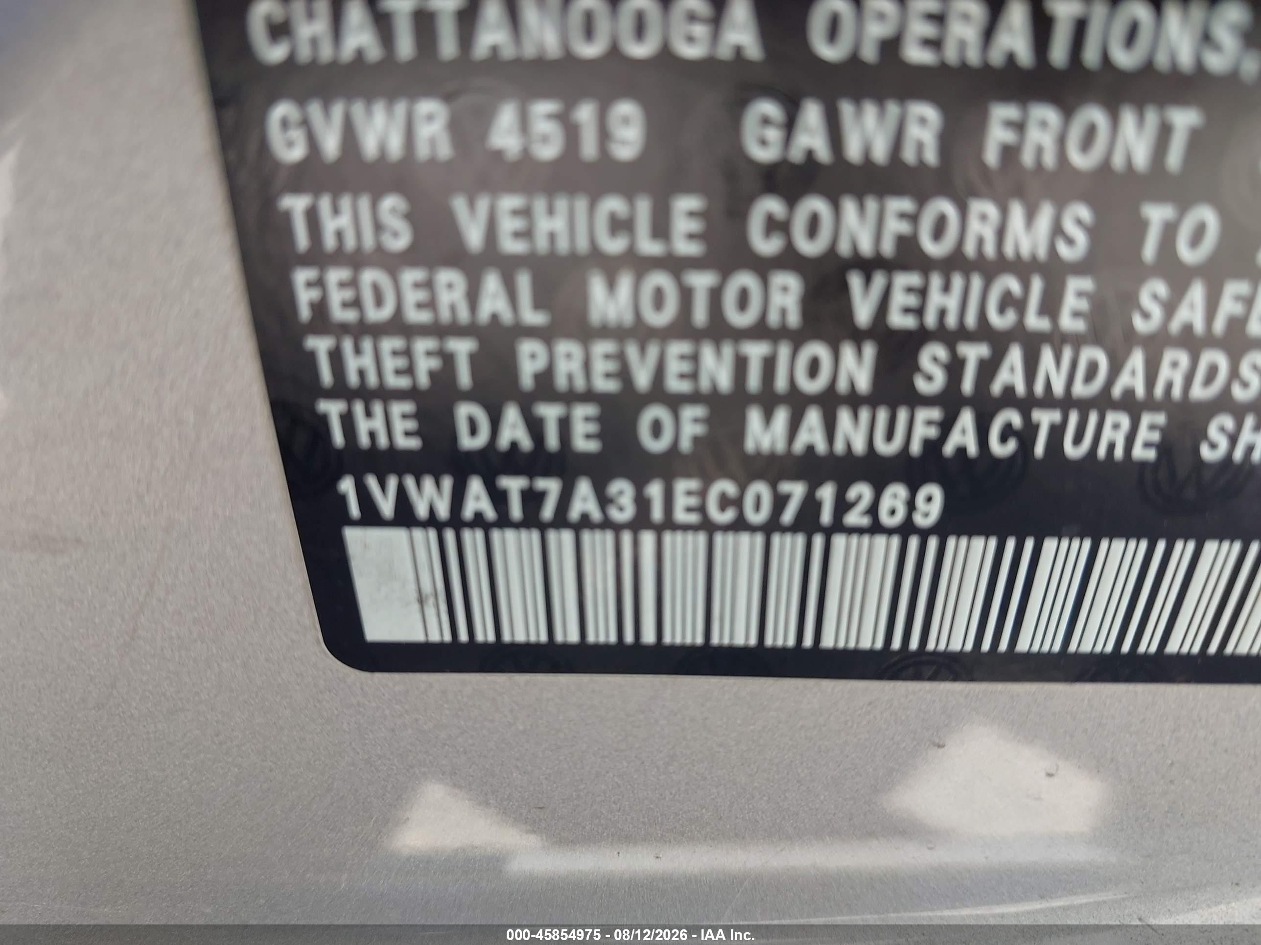 2014 Volkswagen Passat 1.8t Wolfsburg Edition Серебряный vin: 1VWAT7A31EC071269