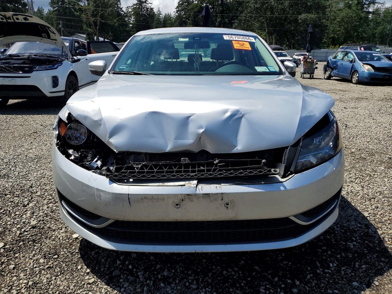 2015 Volkswagen Passat S Silver vin: 1VWAT7A31FC050763