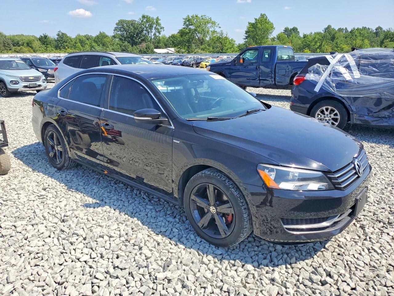 2014 Volkswagen Passat S Black vin: 1VWAT7A32EC049880