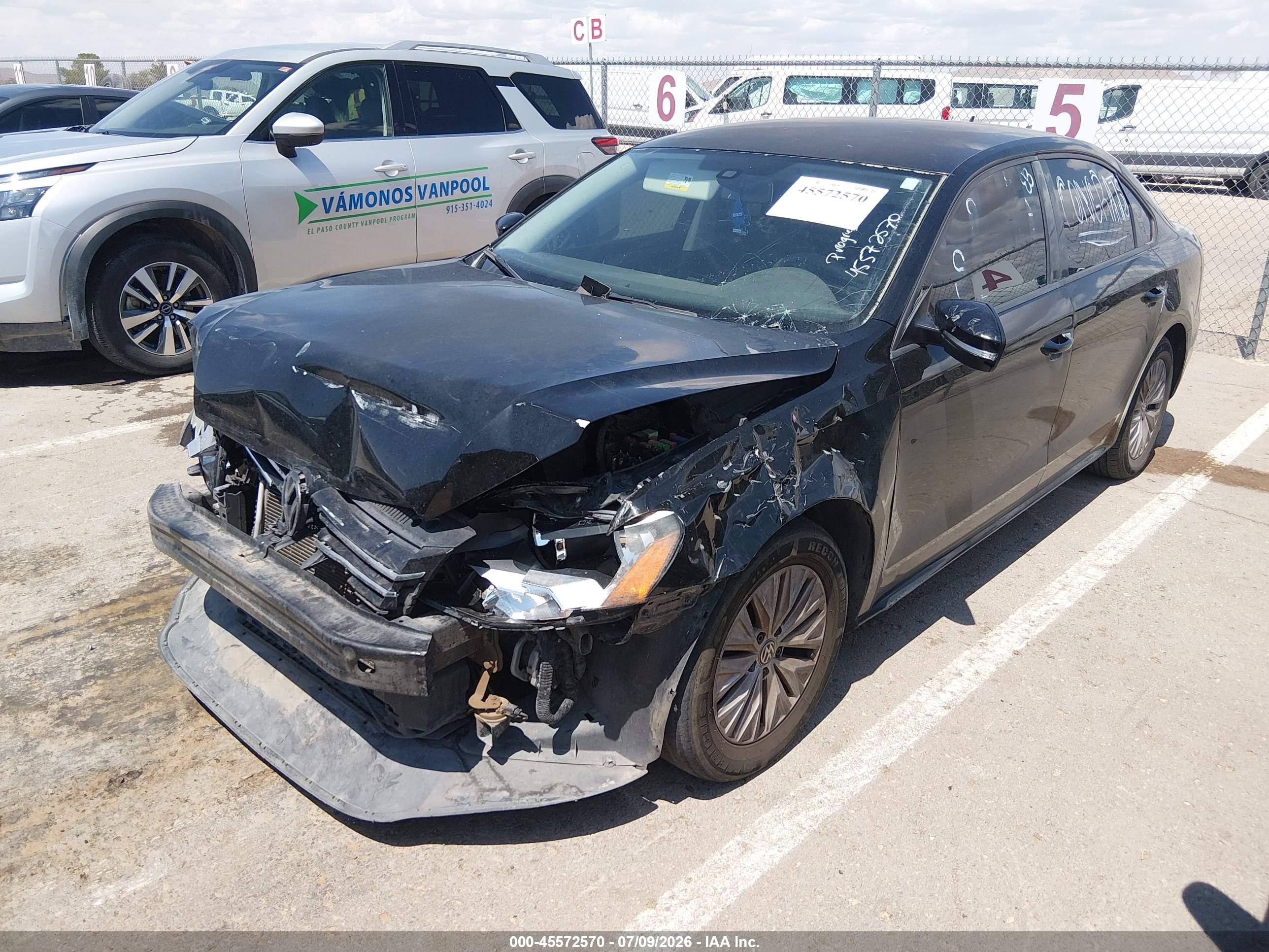2015 Volkswagen Passat 1.8t S Black vin: 1VWAT7A32FC022664
