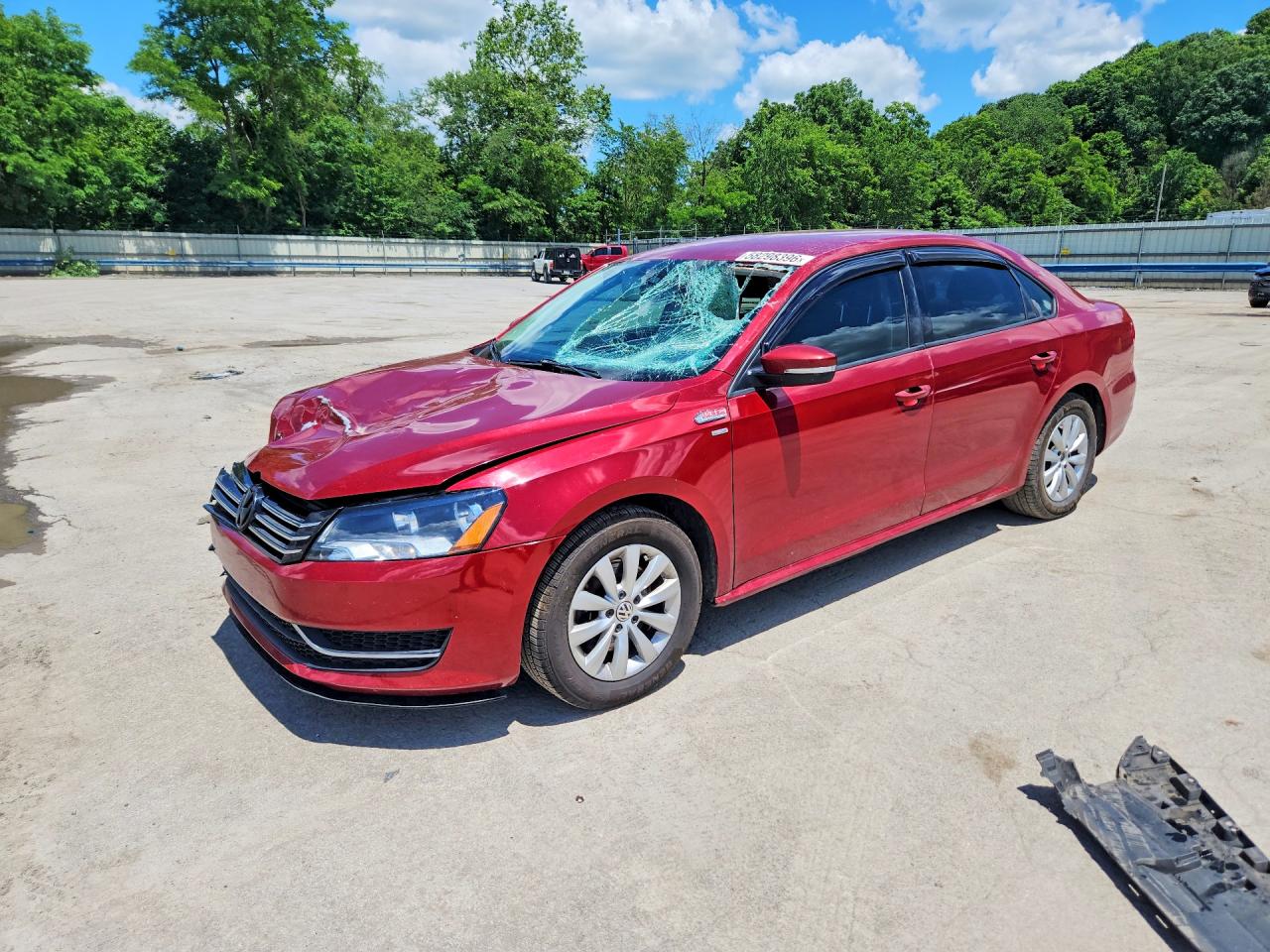 2015 Volkswagen Passat S Burgundy vin: 1VWAT7A32FC080970