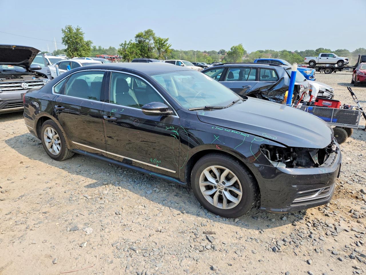 2017 Volkswagen Passat S Black vin: 1VWAT7A32HC080177