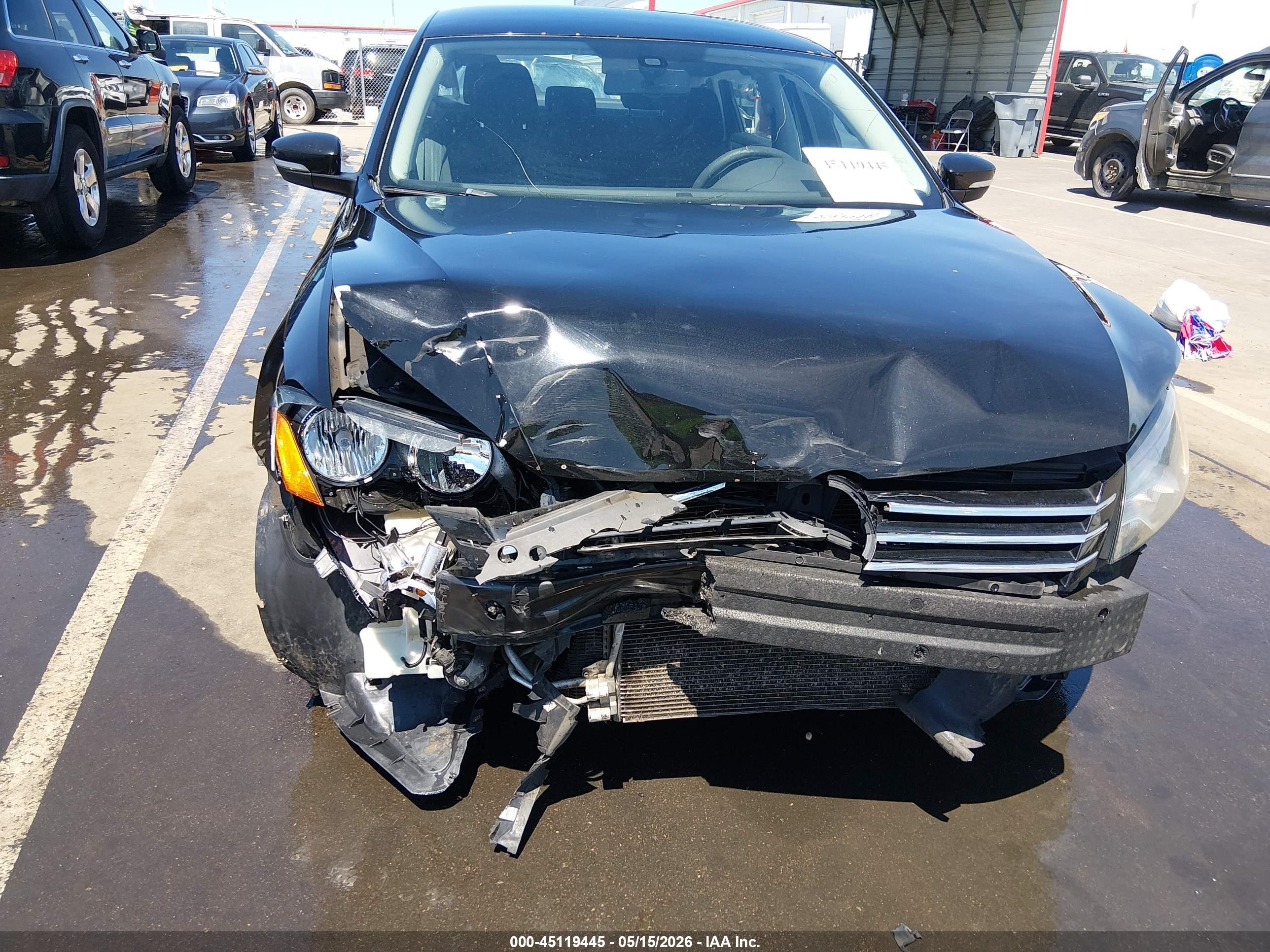2015 Volkswagen Passat 1.8t S Black vin: 1VWAT7A33FC045628
