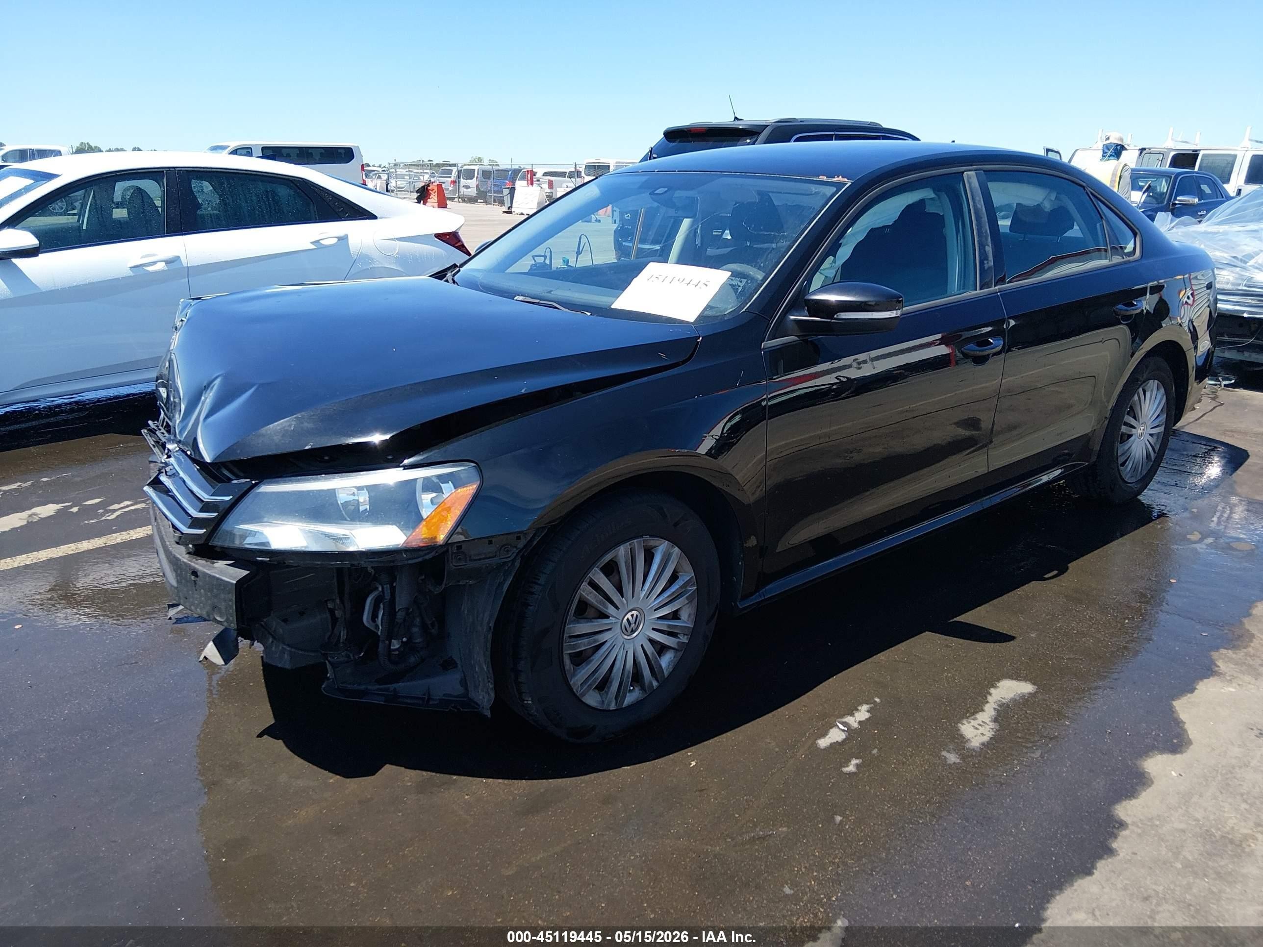 2015 Volkswagen Passat 1.8t S Black vin: 1VWAT7A33FC045628