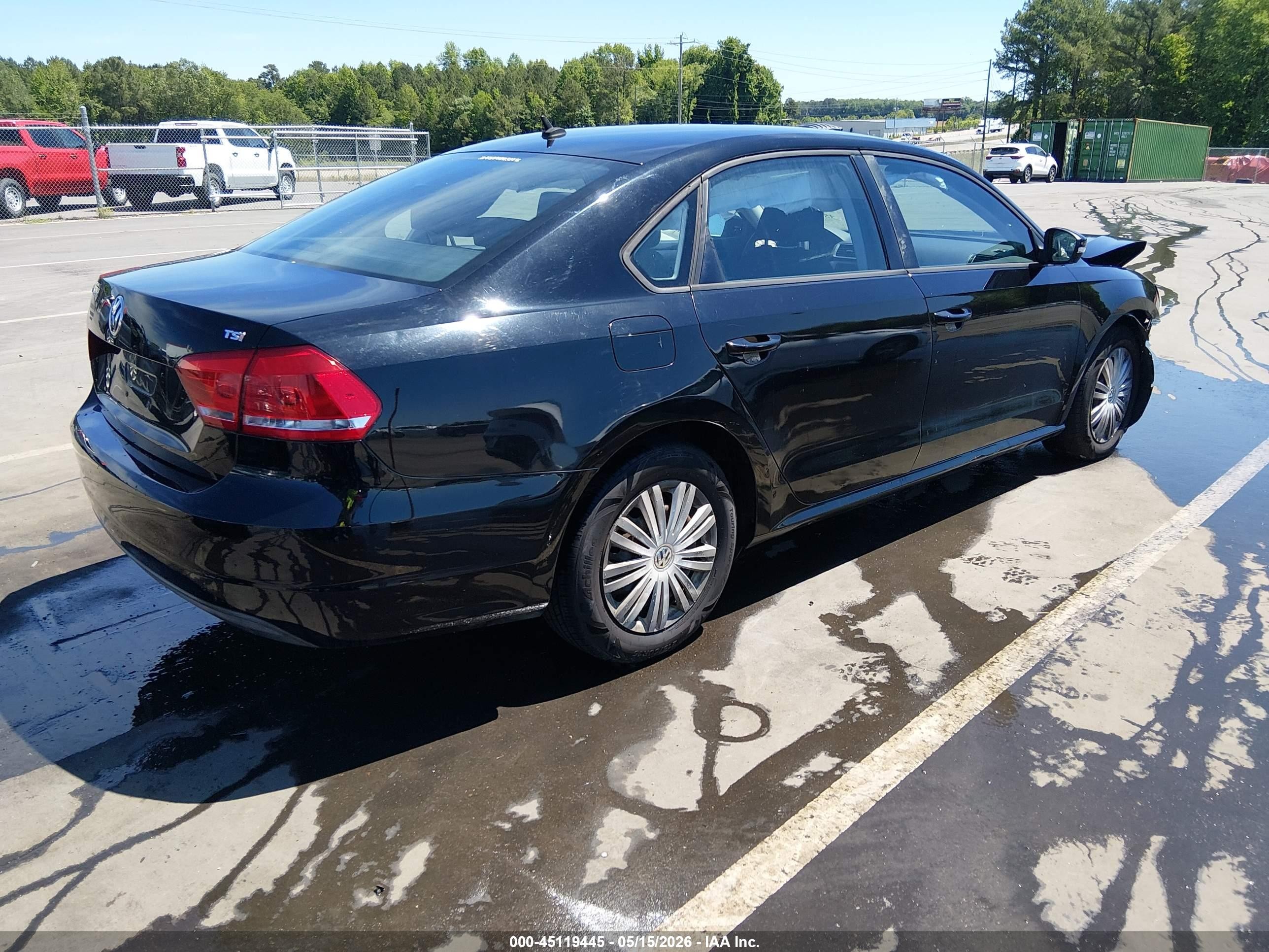 2015 Volkswagen Passat 1.8t S Black vin: 1VWAT7A33FC045628