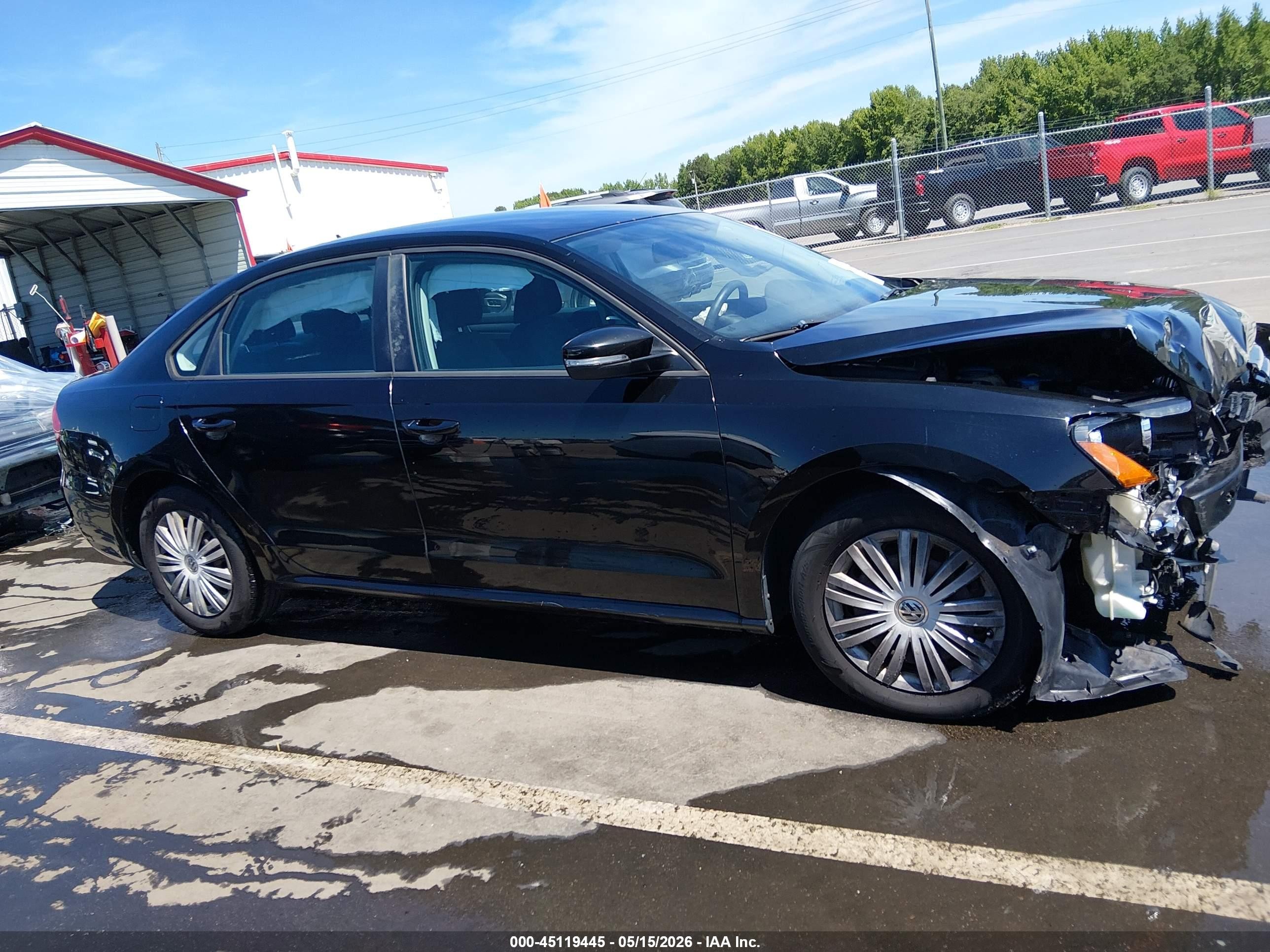 2015 Volkswagen Passat 1.8t S Black vin: 1VWAT7A33FC045628