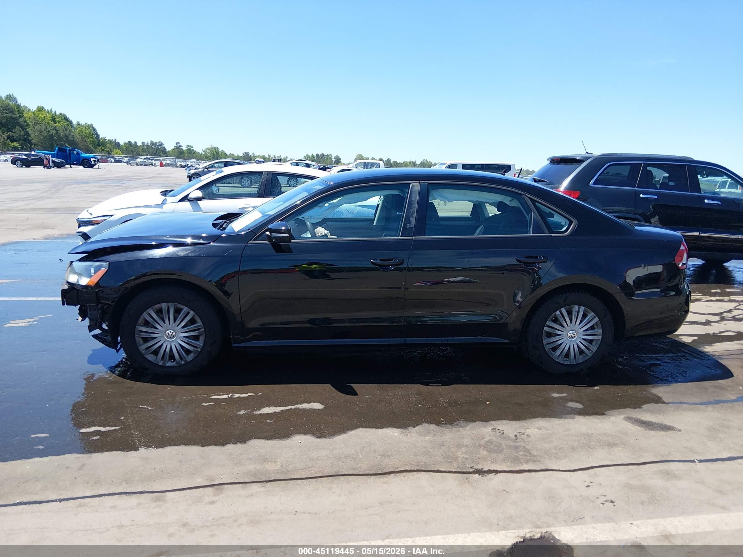 2015 Volkswagen Passat 1.8t S Black vin: 1VWAT7A33FC045628