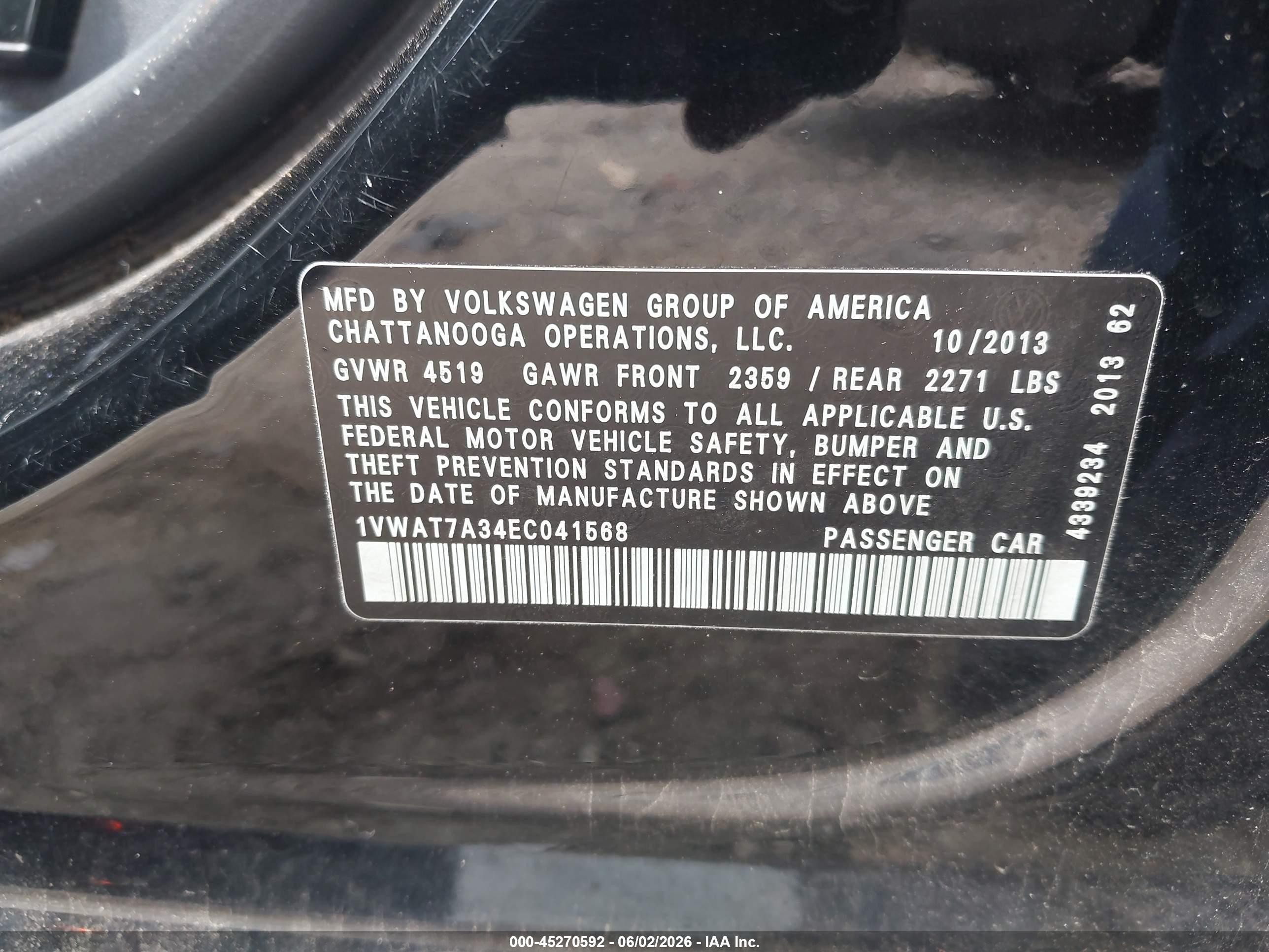 2014 Volkswagen Passat 1.8t Wolfsburg Edition Черный vin: 1VWAT7A34EC041568