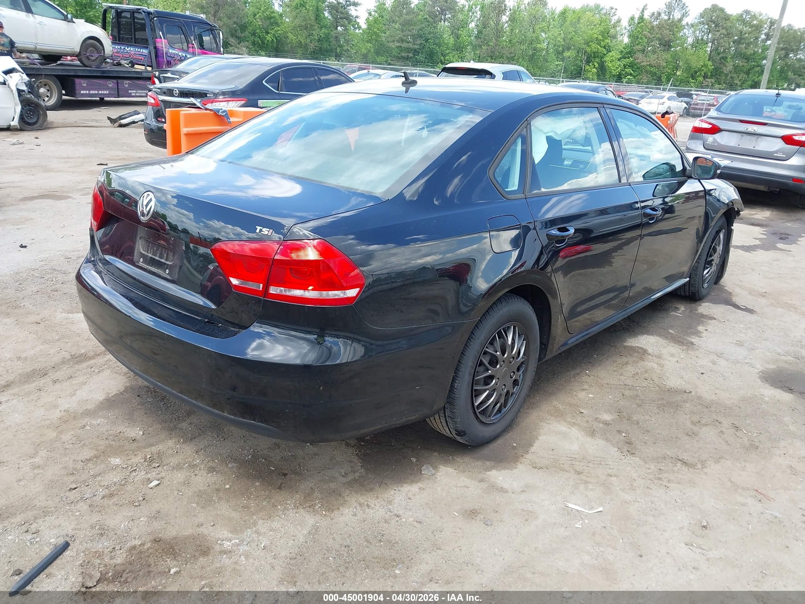 2015 Volkswagen Passat 1.8t S Black vin: 1VWAT7A34FC106159