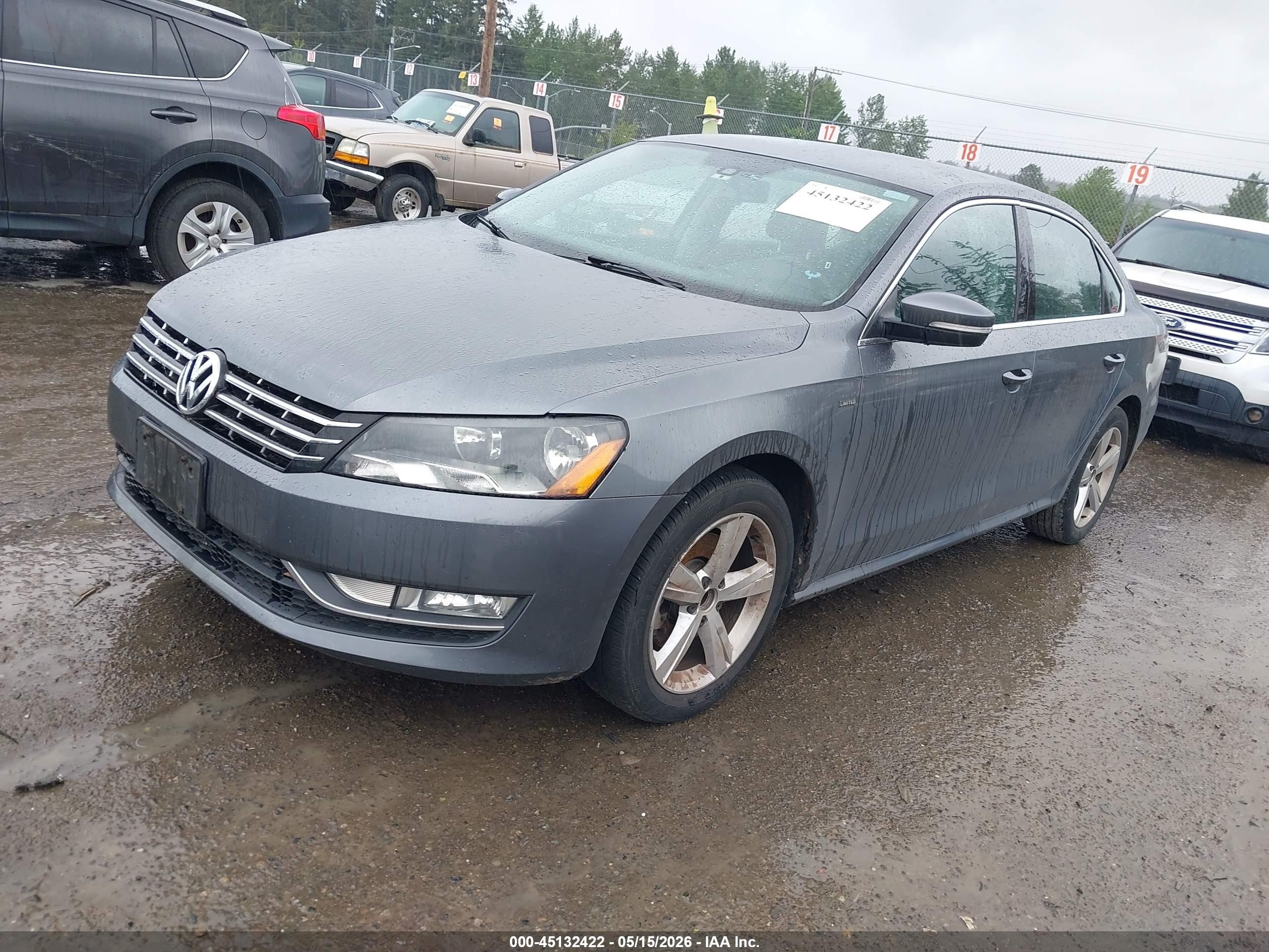 2015 Volkswagen Passat 1.8t Limited Edition Gray vin: 1VWAT7A35FC115498