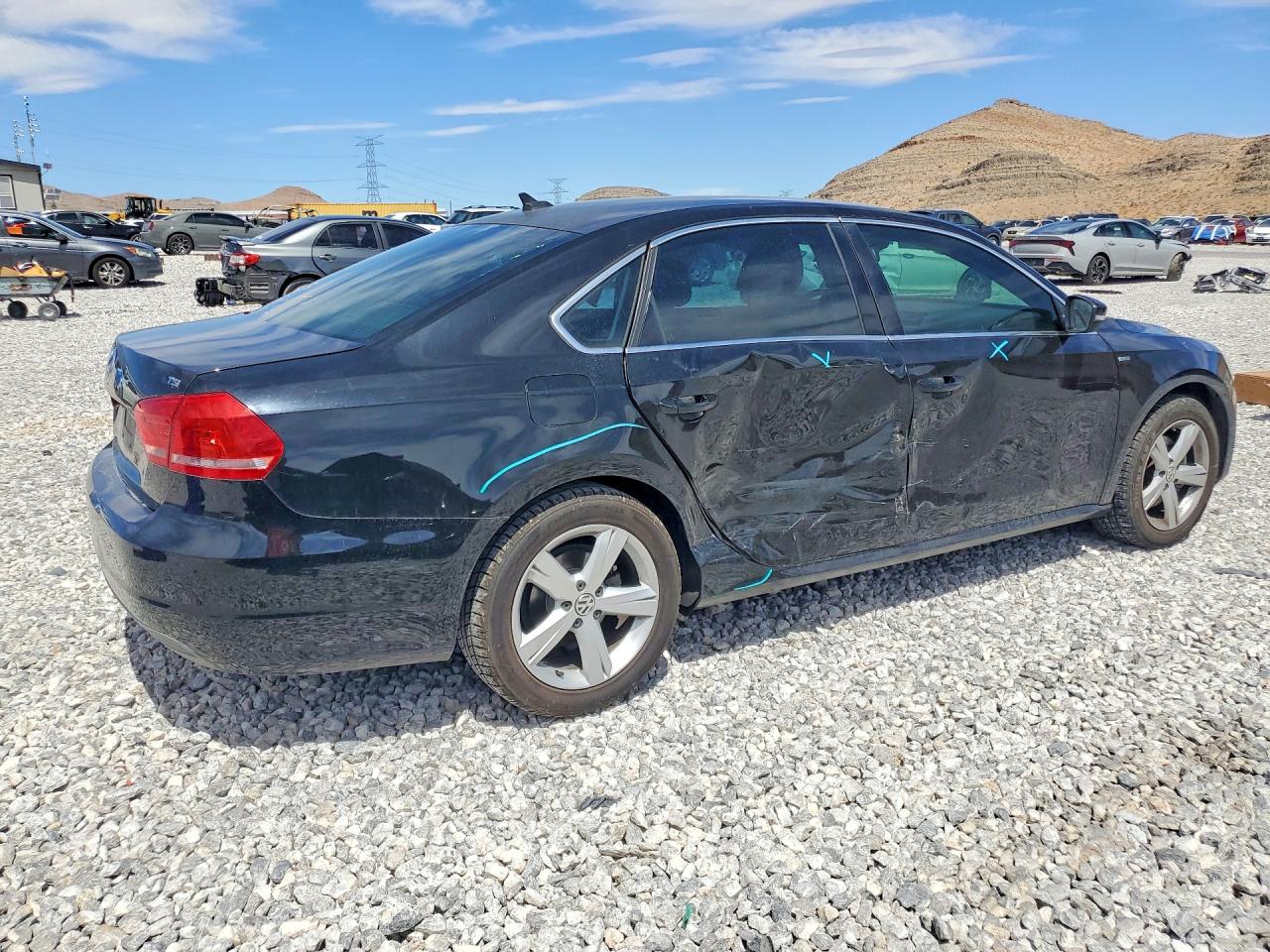 2014 Volkswagen Passat S Black vin: 1VWAT7A36EC032354