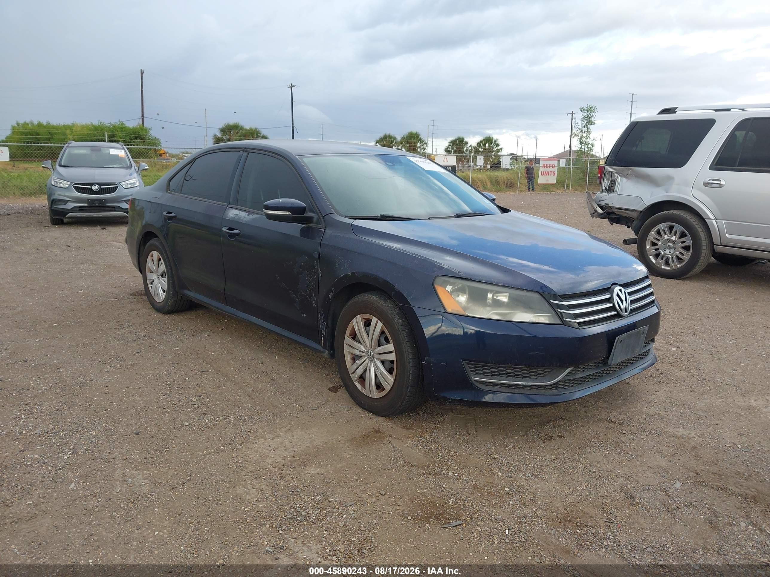 2014 Volkswagen Passat 1.8t S Blue vin: 1VWAT7A36EC035528