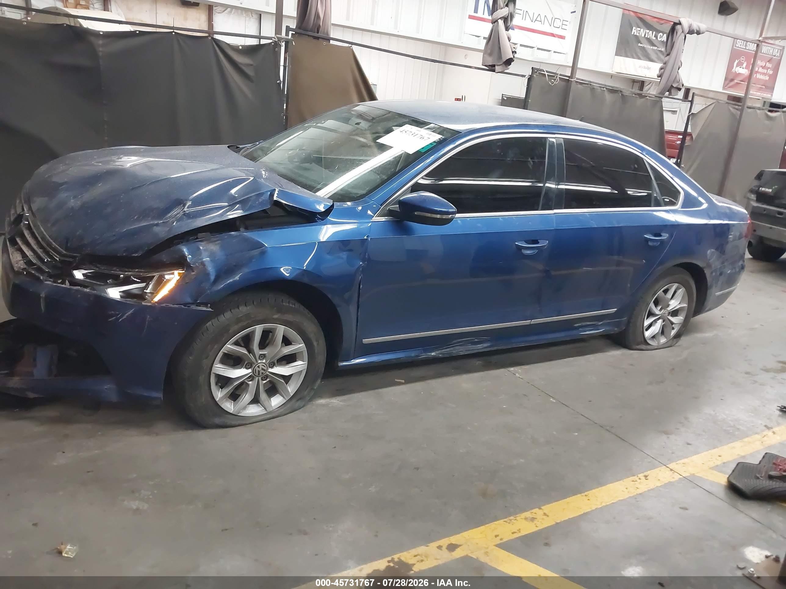 2017 Volkswagen Passat 1.8t S Blue vin: 1VWAT7A37HC012358
