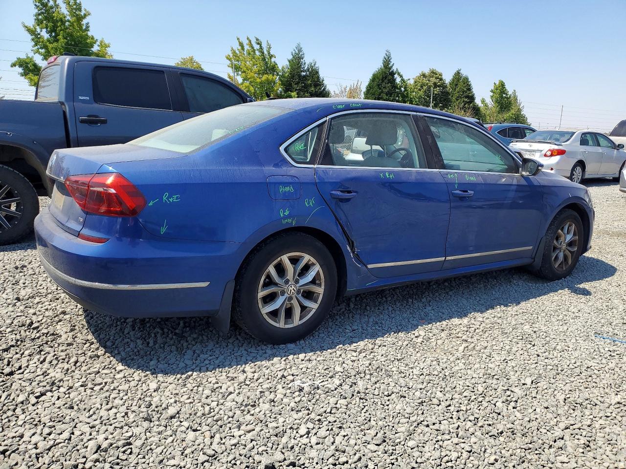2017 Volkswagen Passat S Blue vin: 1VWAT7A37HC045506
