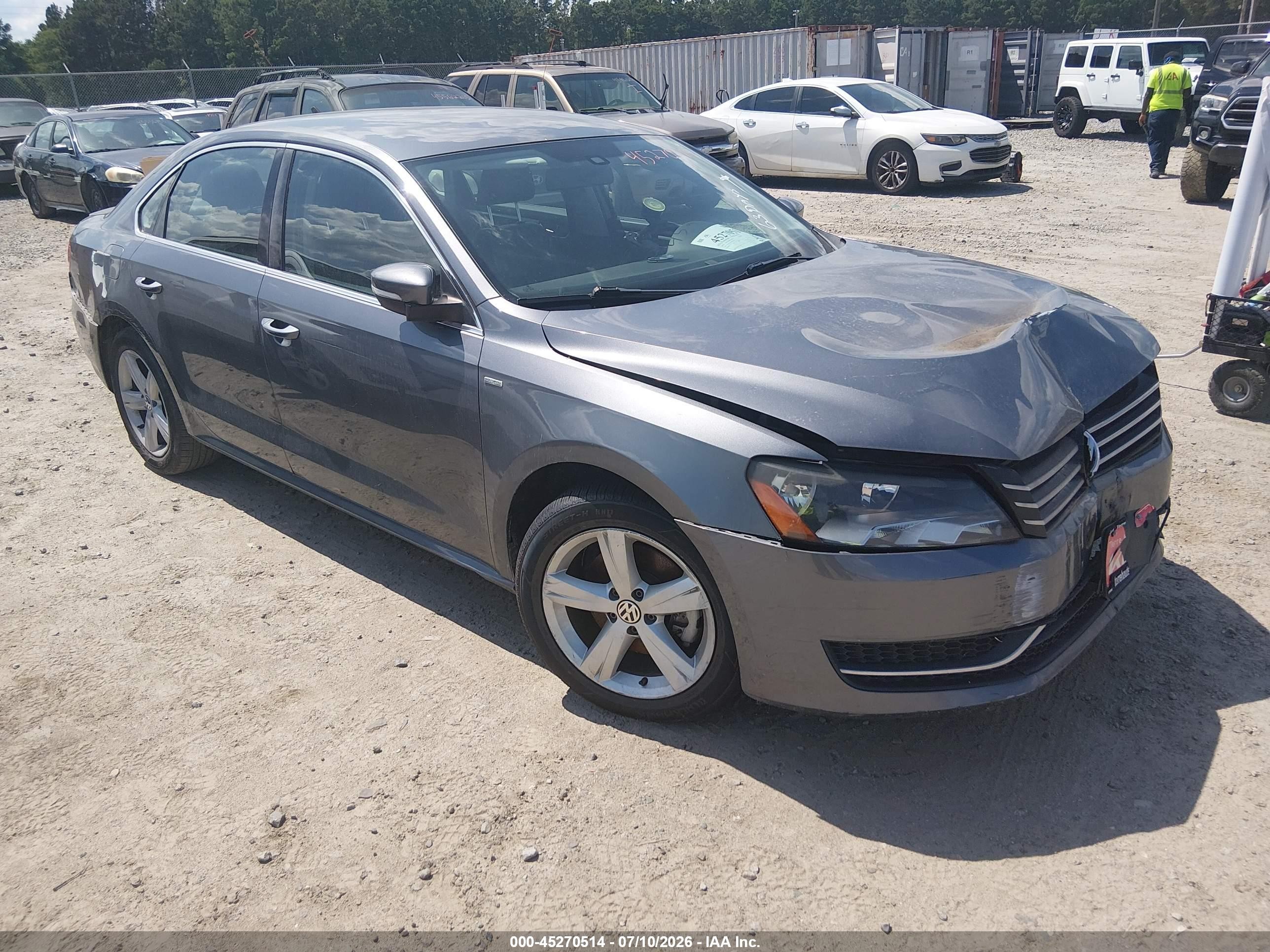2014 Volkswagen Passat 1.8t Wolfsburg Edition Серый vin: 1VWAT7A38EC049270