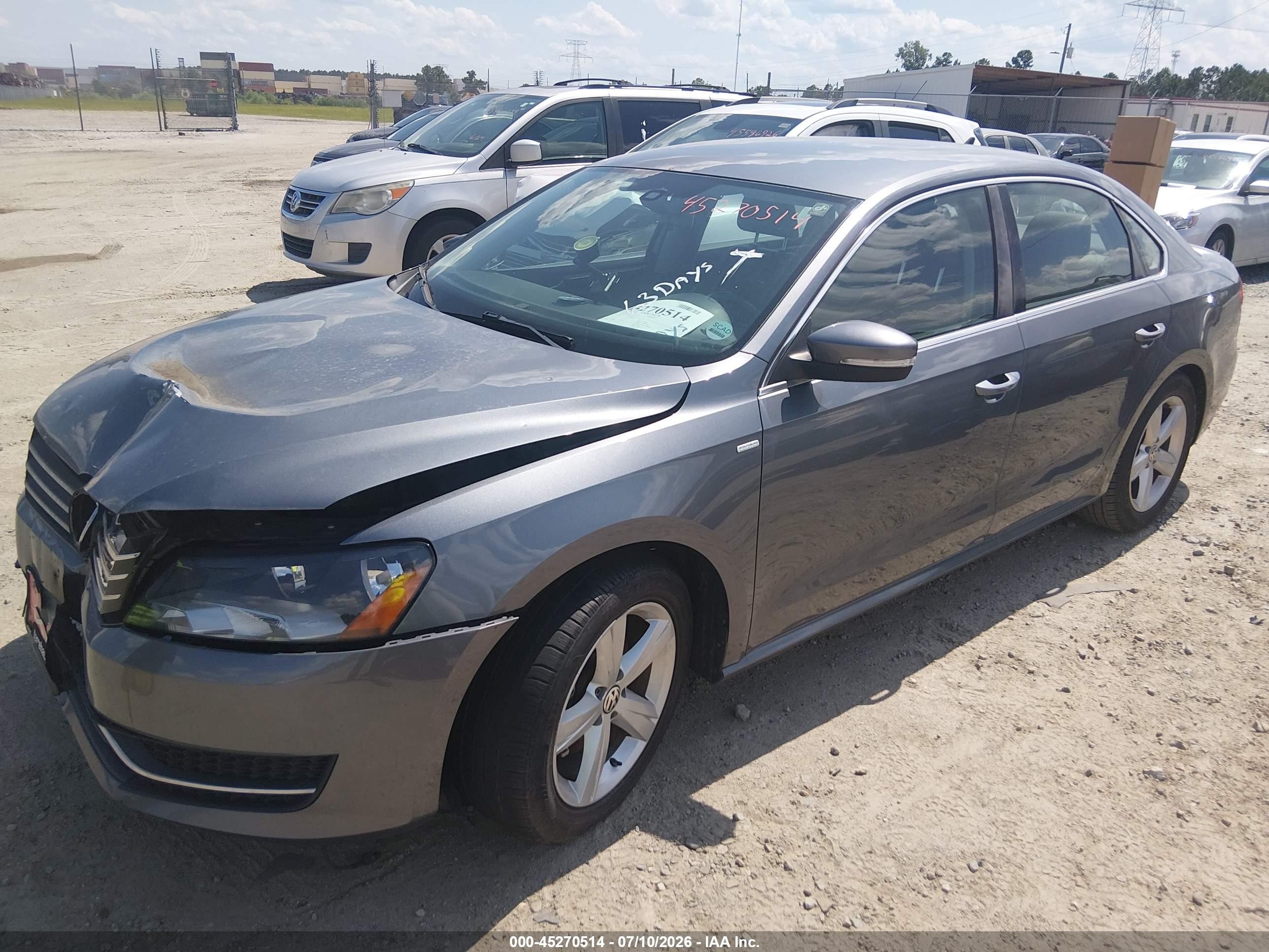 2014 Volkswagen Passat 1.8t Wolfsburg Edition Gray vin: 1VWAT7A38EC049270