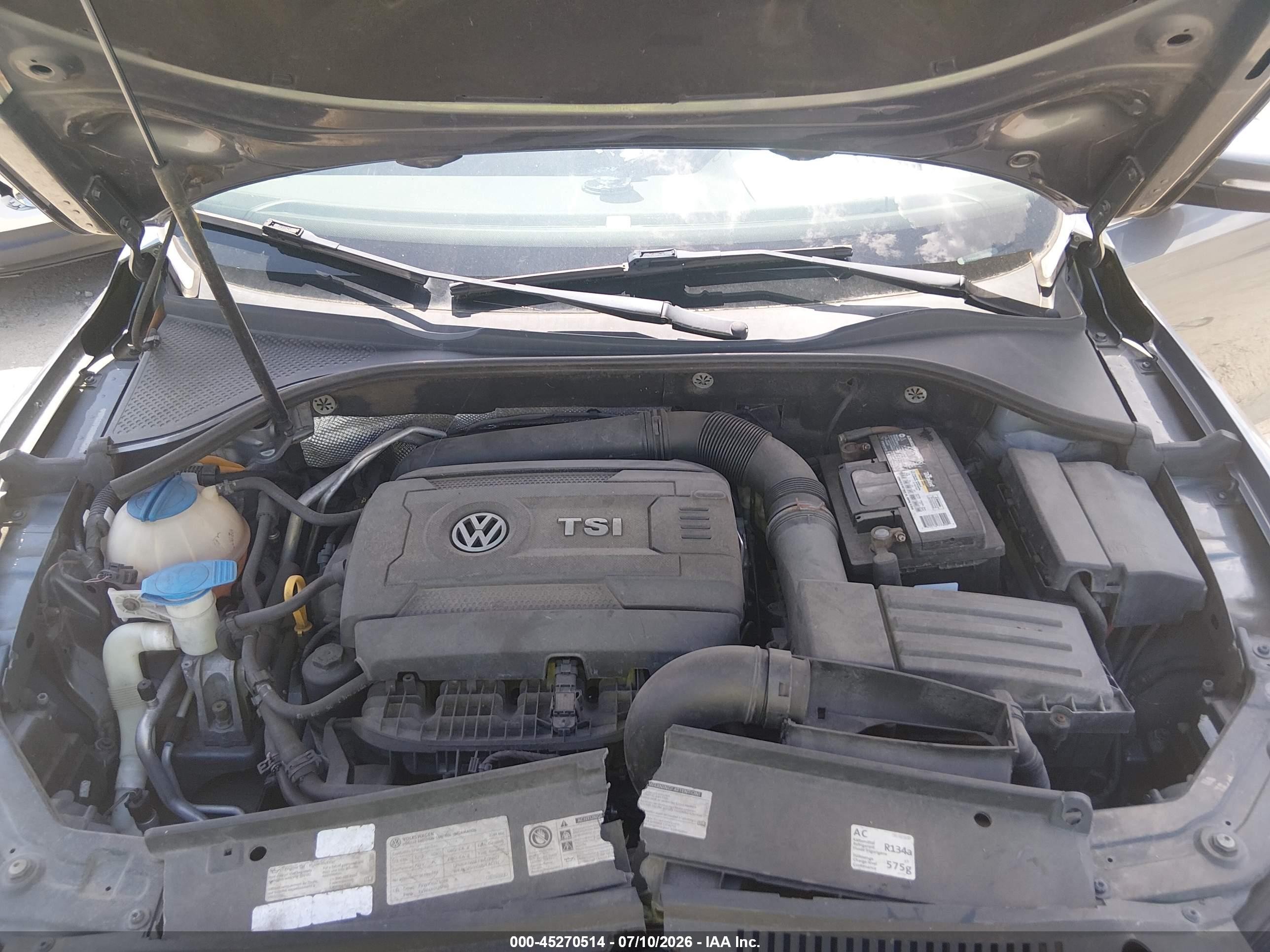 2014 Volkswagen Passat 1.8t Wolfsburg Edition Gray vin: 1VWAT7A38EC049270