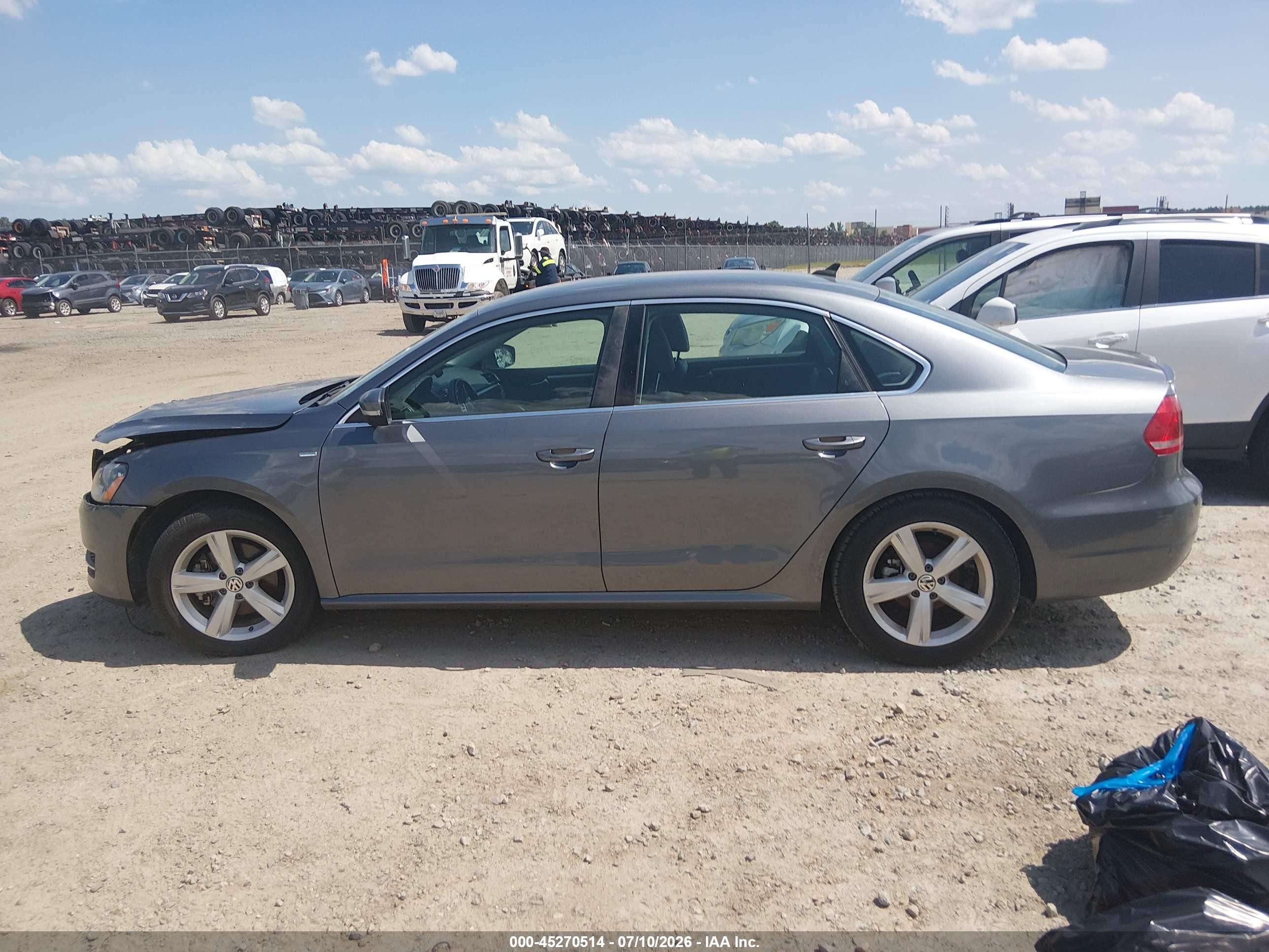 2014 Volkswagen Passat 1.8t Wolfsburg Edition Gray vin: 1VWAT7A38EC049270