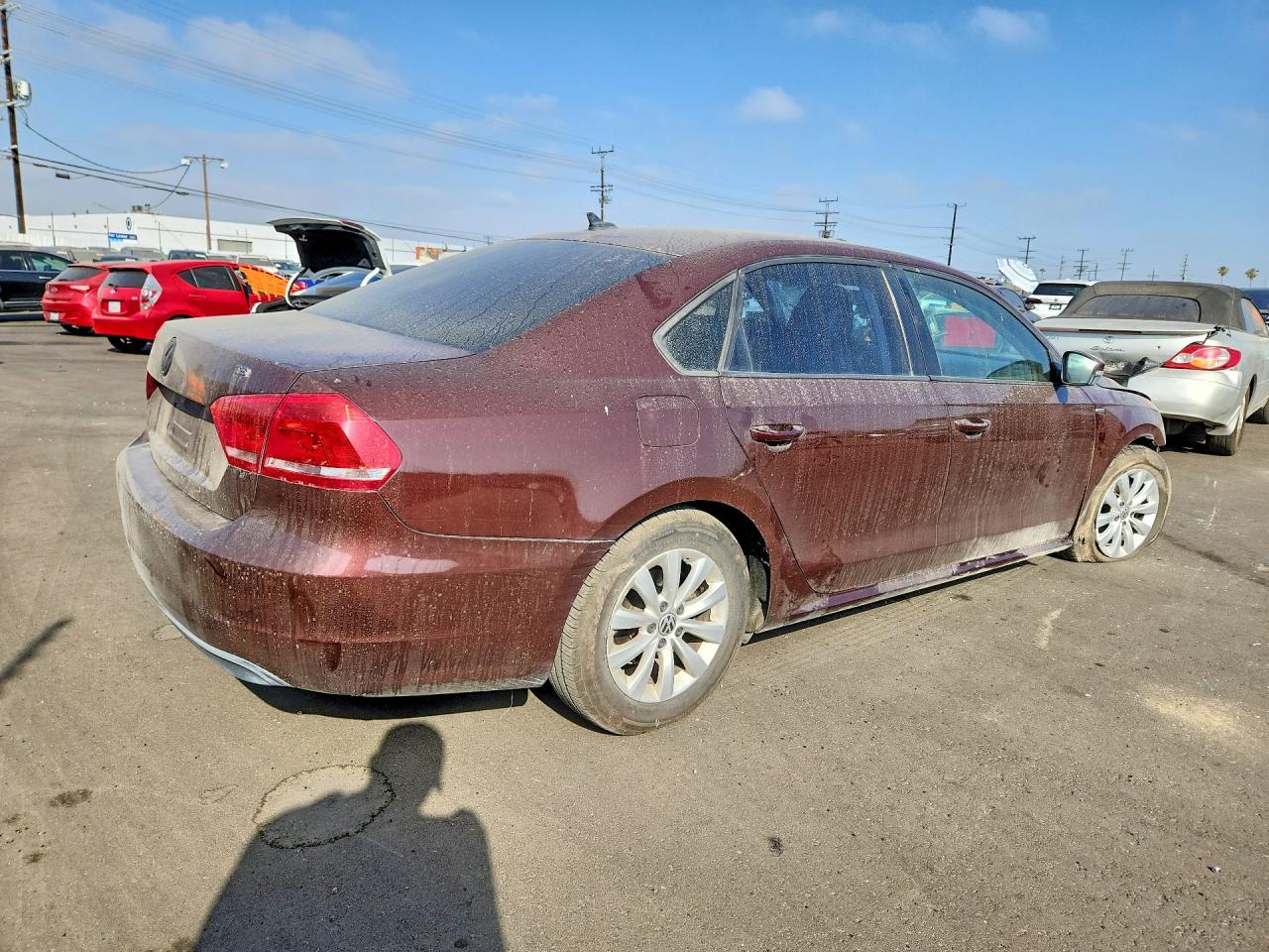 2014 Volkswagen Passat S Бордовый vin: 1VWAT7A38EC084083