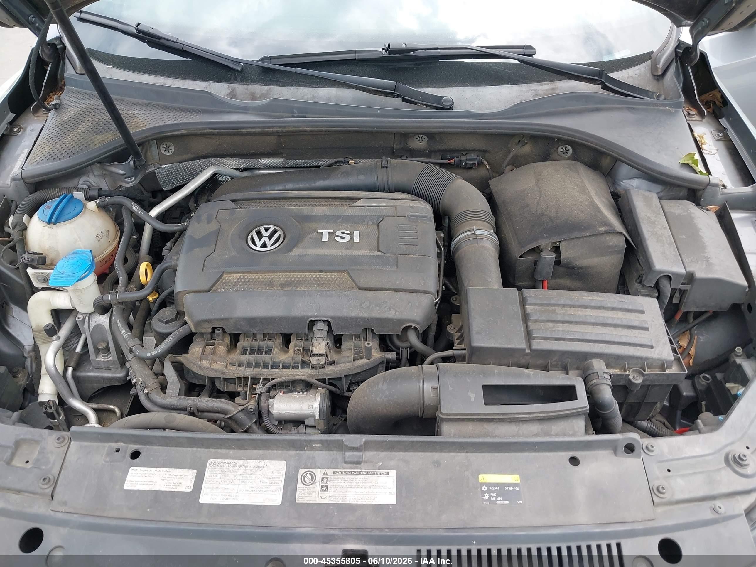 2015 Volkswagen Passat 1.8t Wolfsburg Edition Gray vin: 1VWAT7A38FC026363
