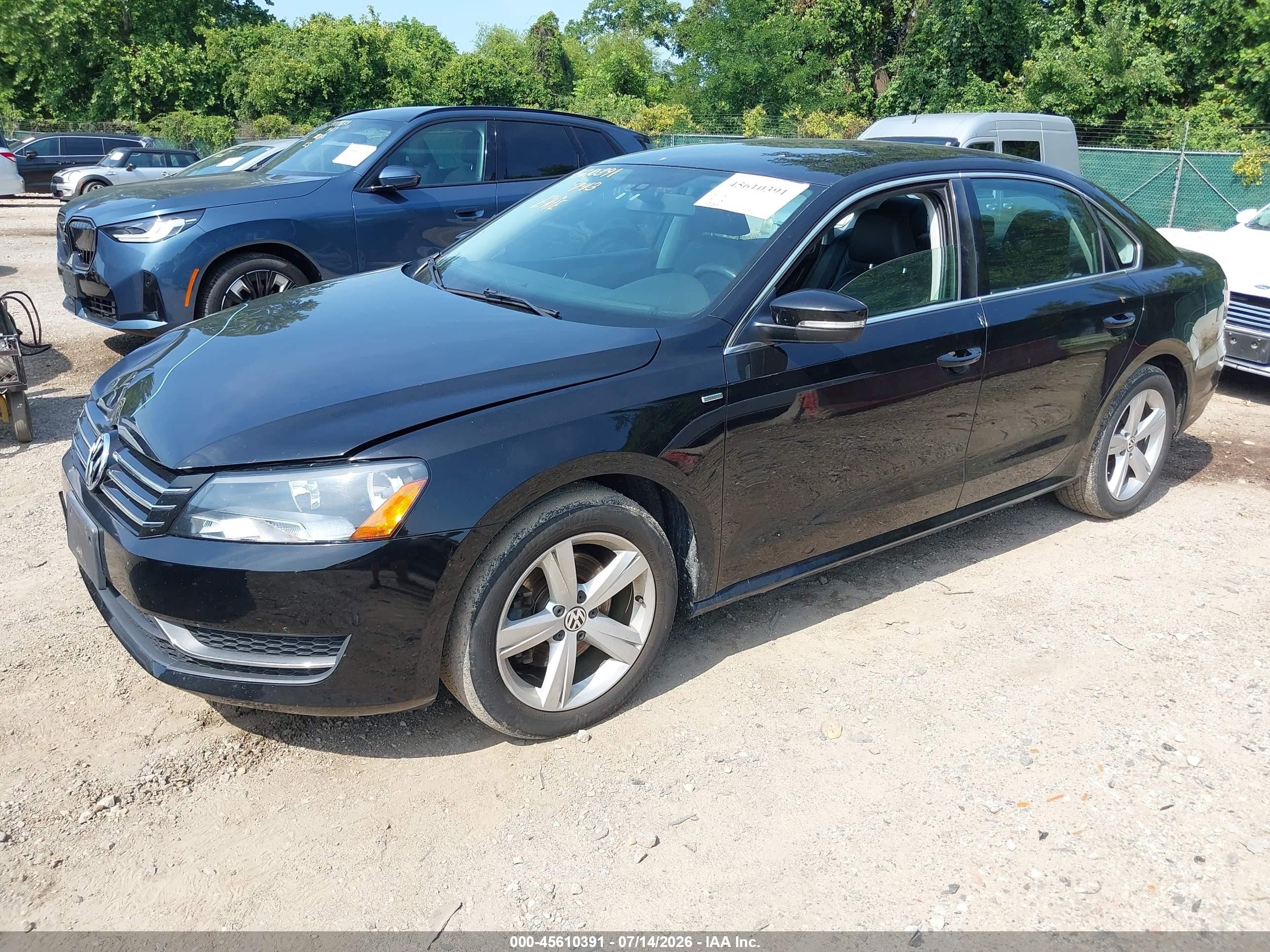 2014 Volkswagen Passat 1.8t Wolfsburg Edition Black vin: 1VWAT7A39EC039069