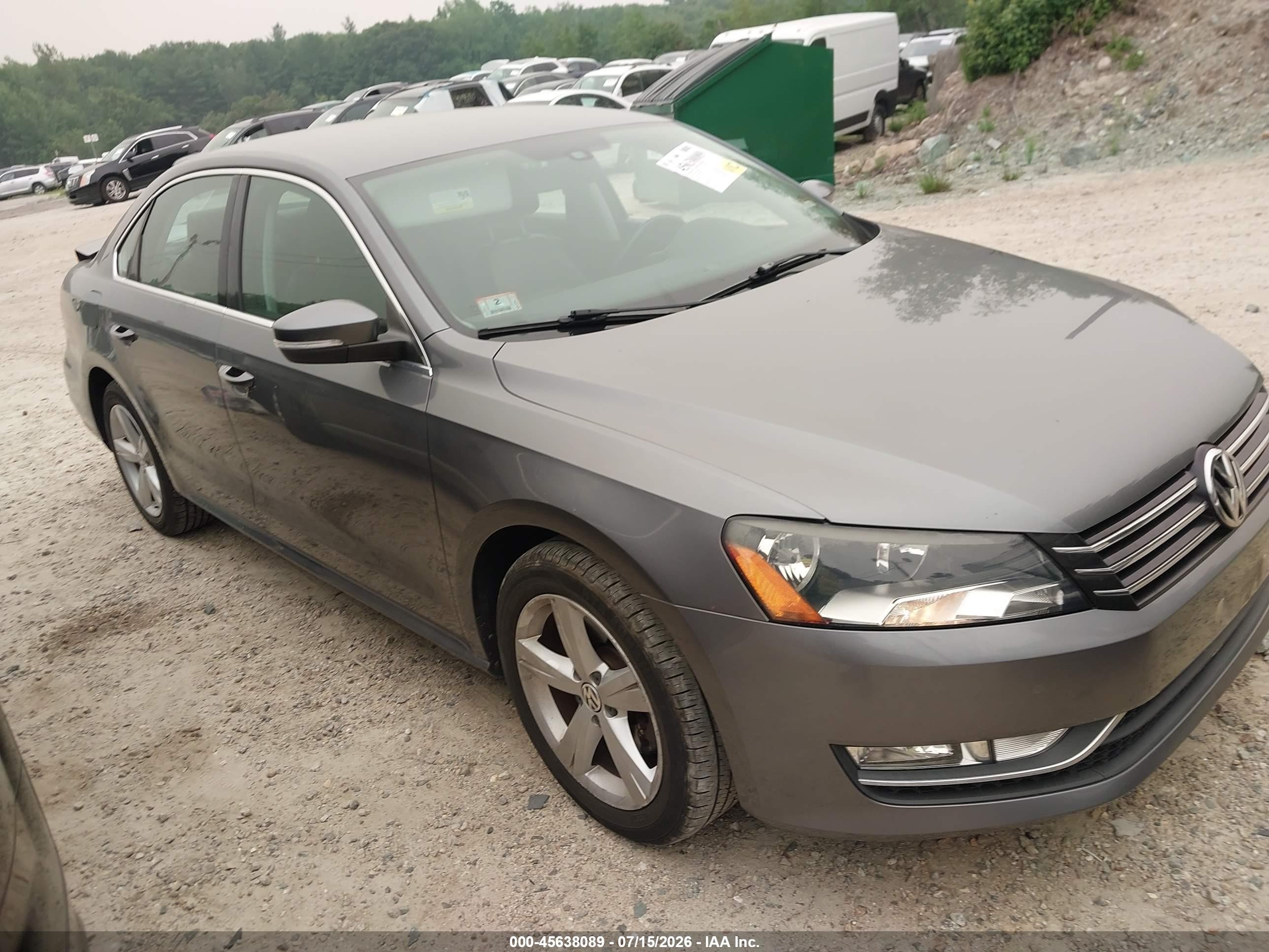 2015 Volkswagen Passat 1.8t Limited Edition Gray vin: 1VWAT7A39FC087642